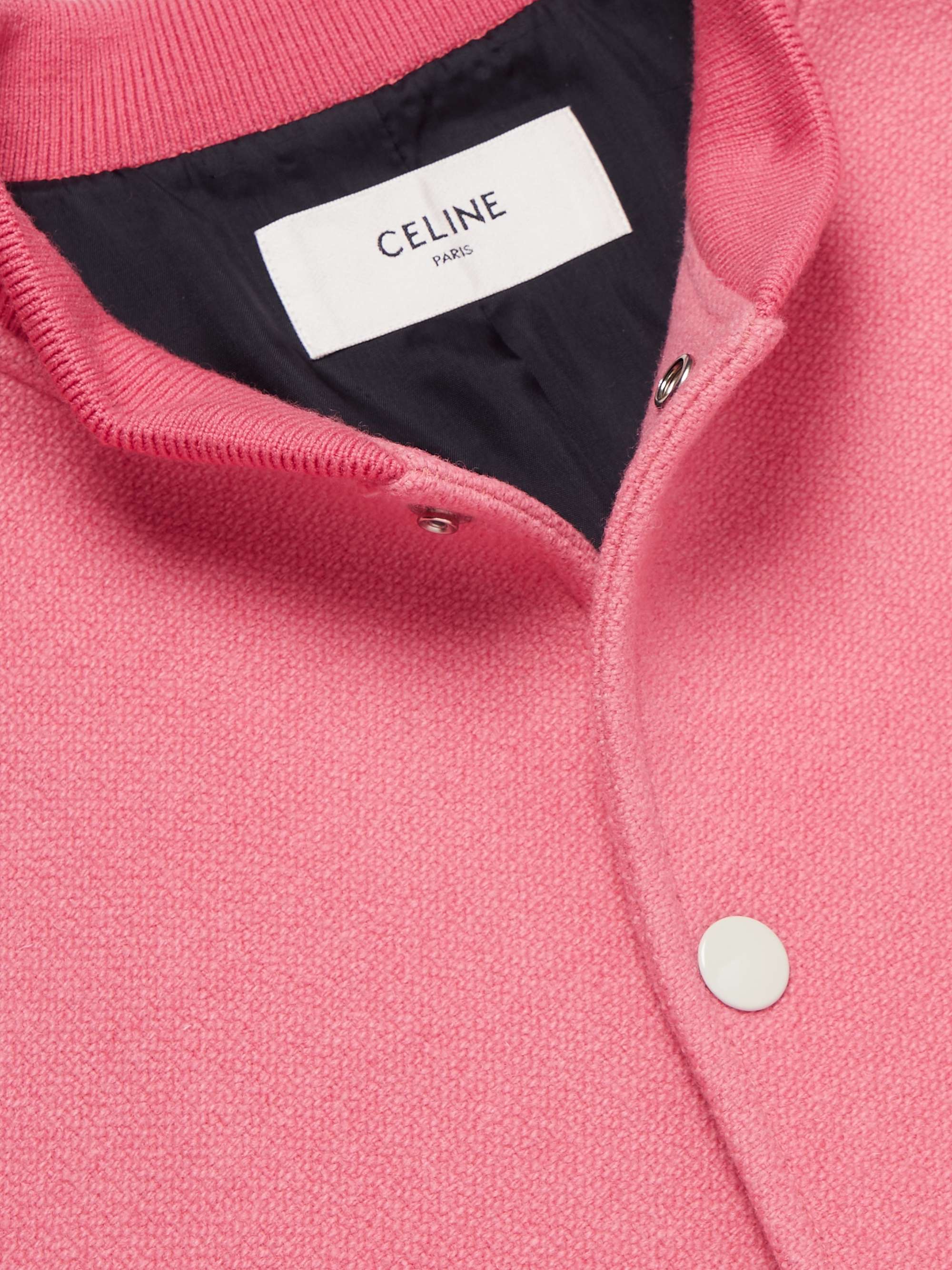 CELINE Embroidered Virgin Wool-Blend Bomber Jacket