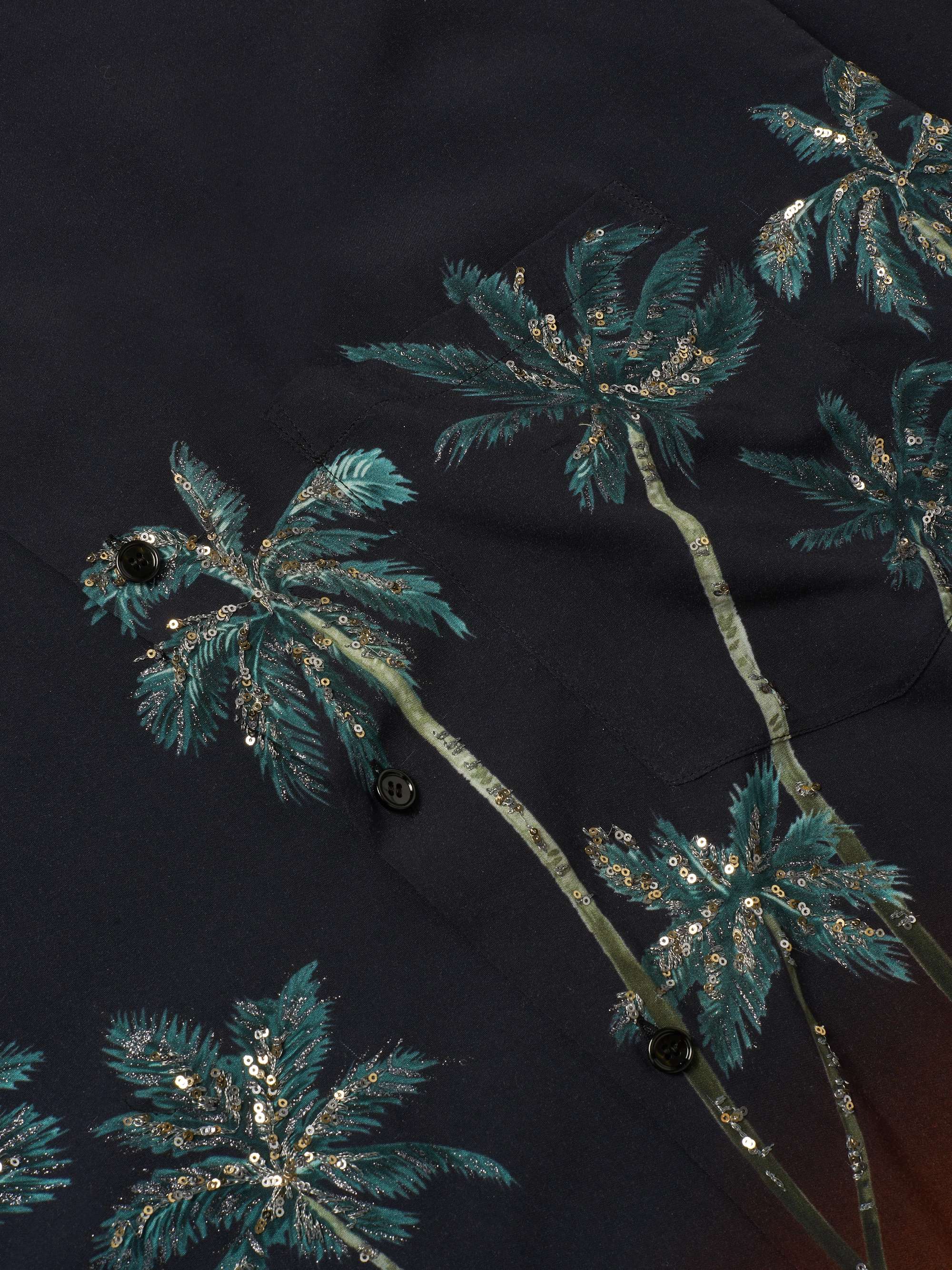 CELINE Sequin-Embellished Printed Dégradé Woven Shirt