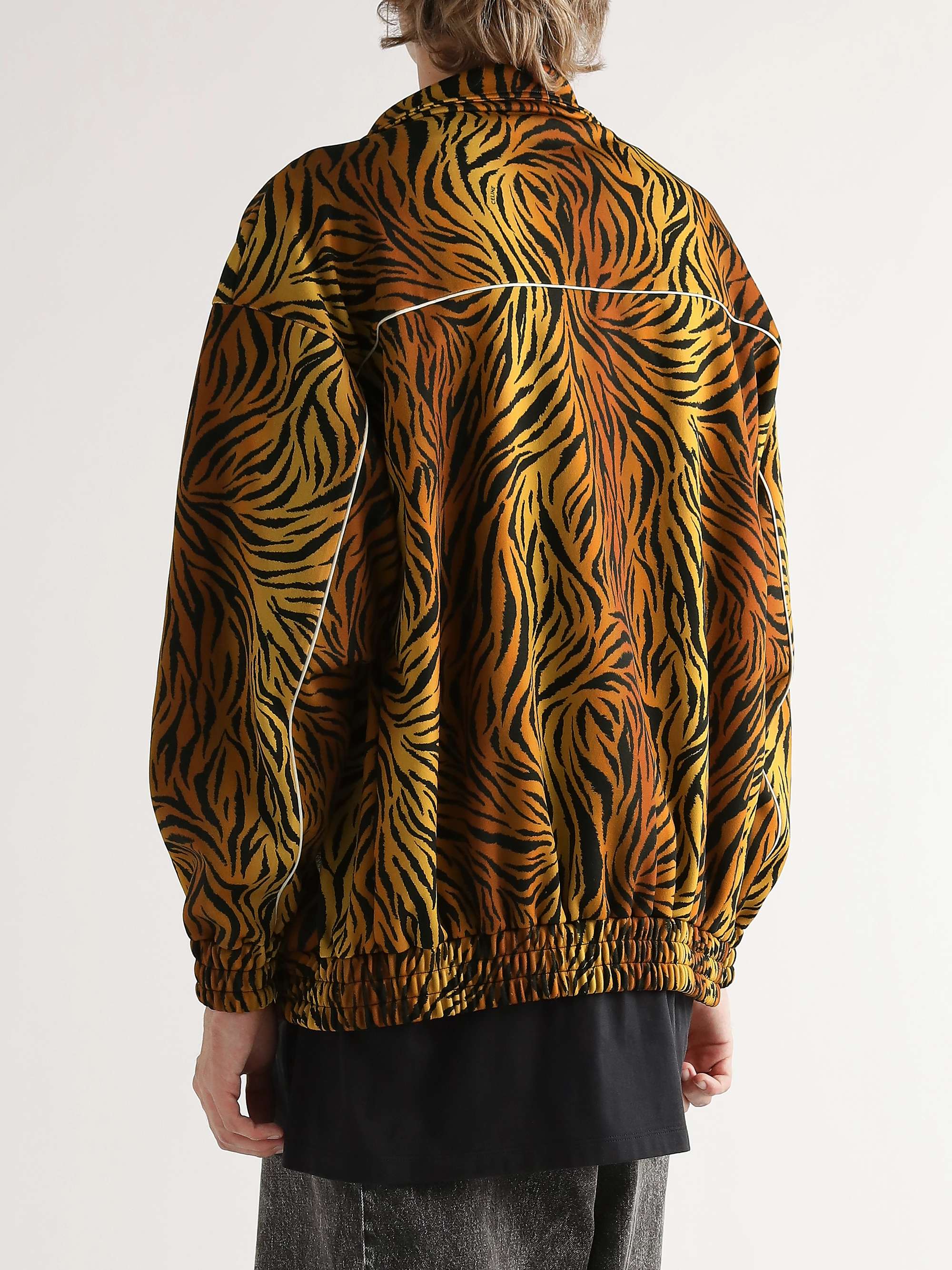 CELINE Tiger-Print Jersey Track Jacket
