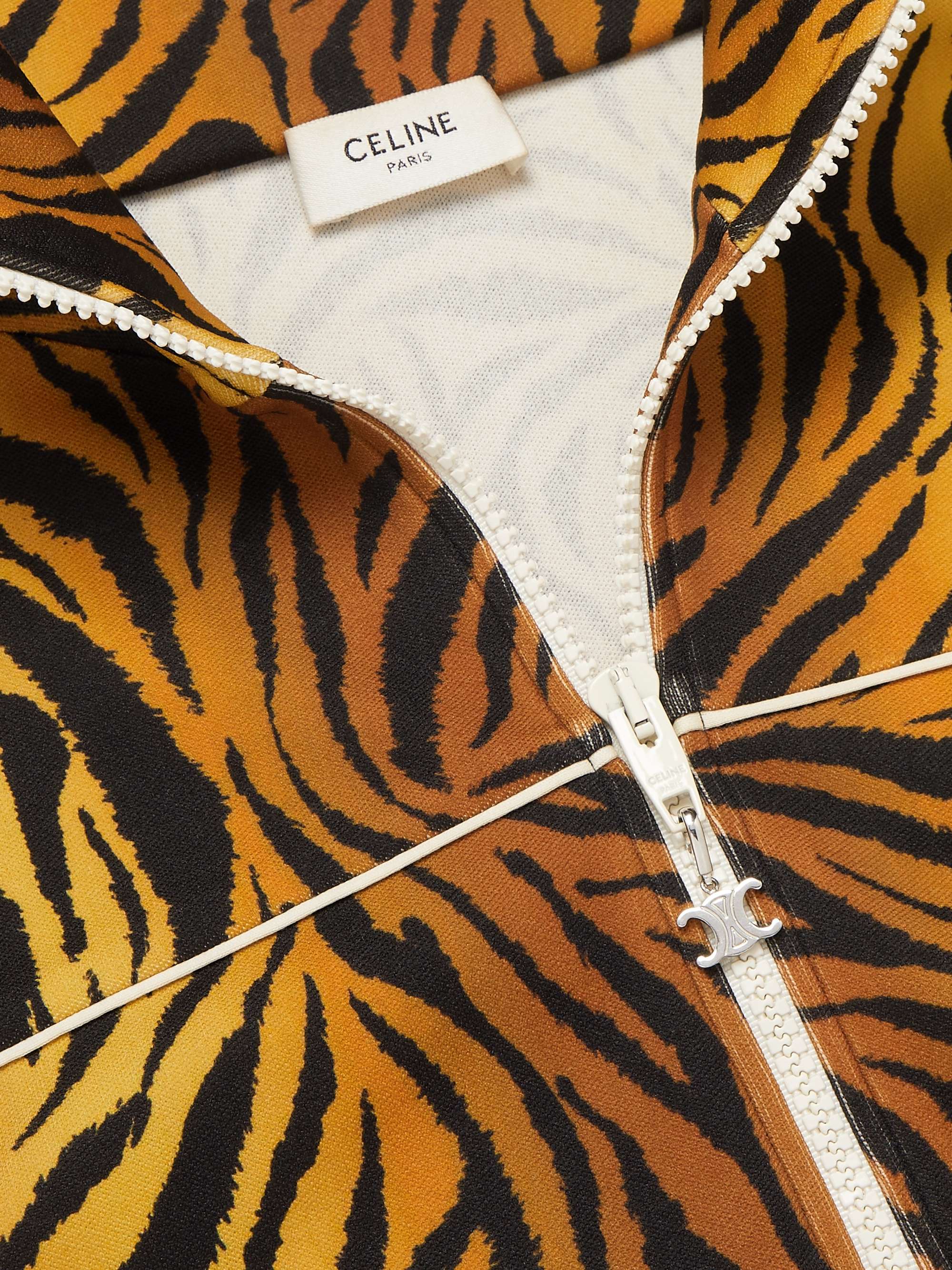 CELINE Tiger-Print Jersey Track Jacket