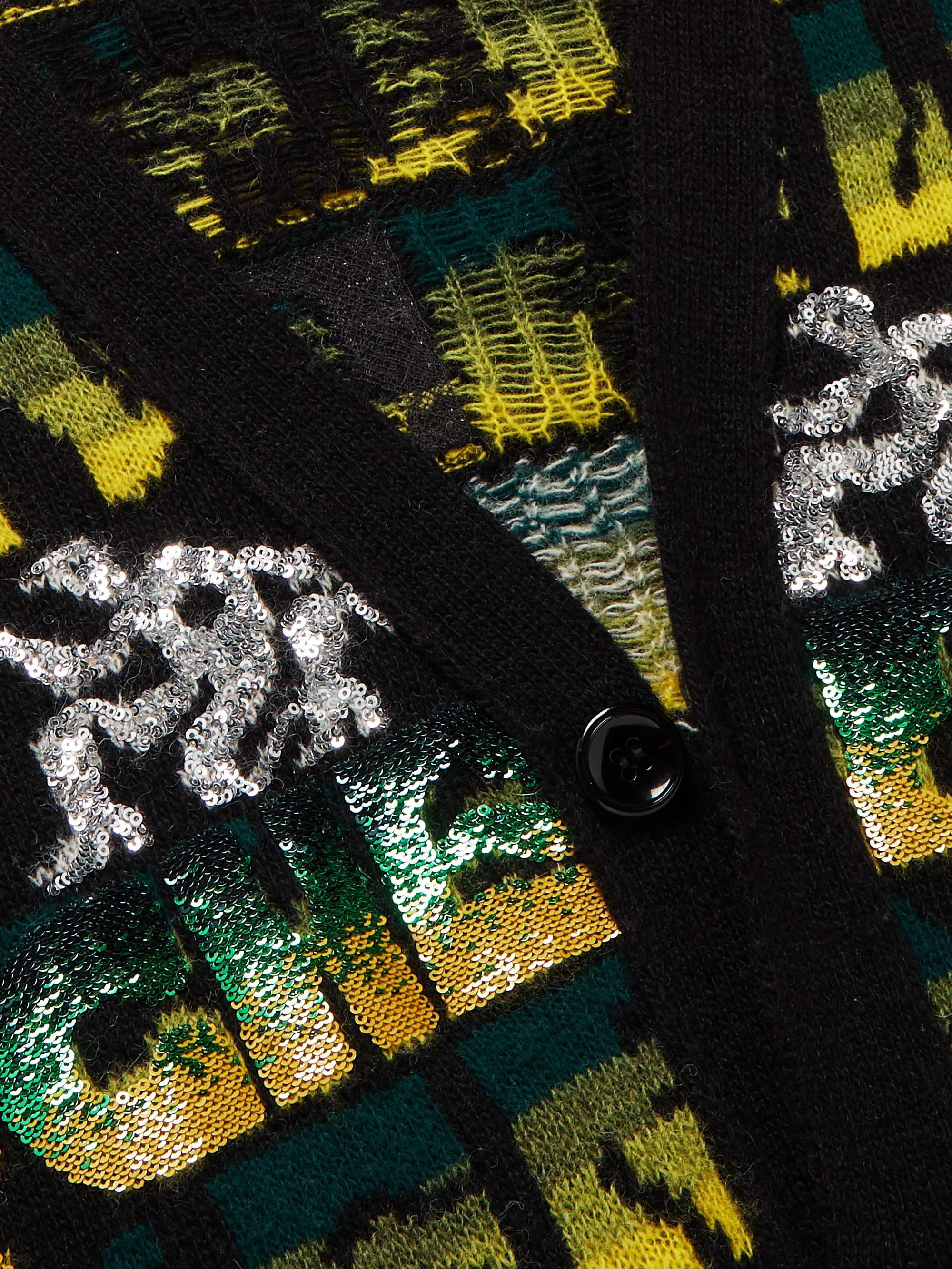 CELINE Oversized Sequin-Embellished Wool-Jacquard Cardigan