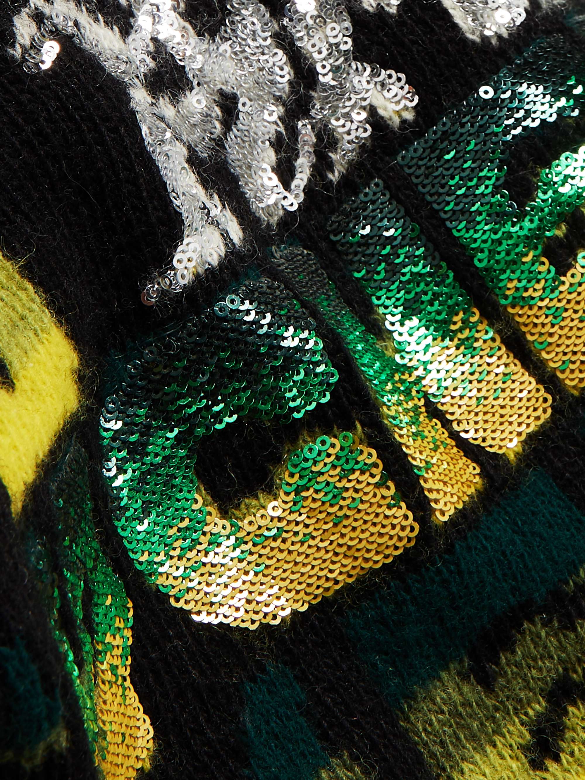 CELINE Oversized Sequin-Embellished Wool-Jacquard Cardigan