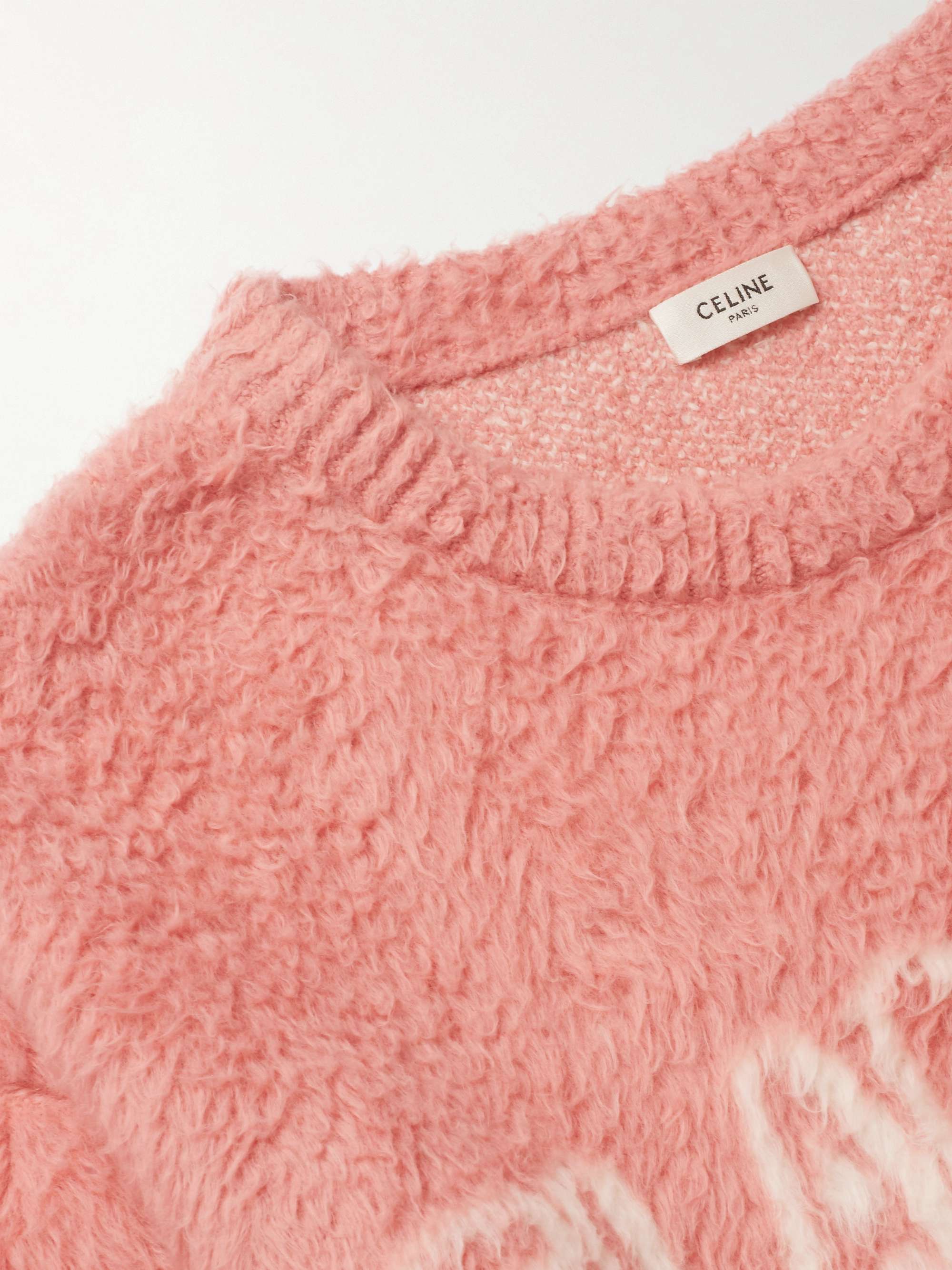 CELINE Brushed Cotton-Blend Jacquard Sweater