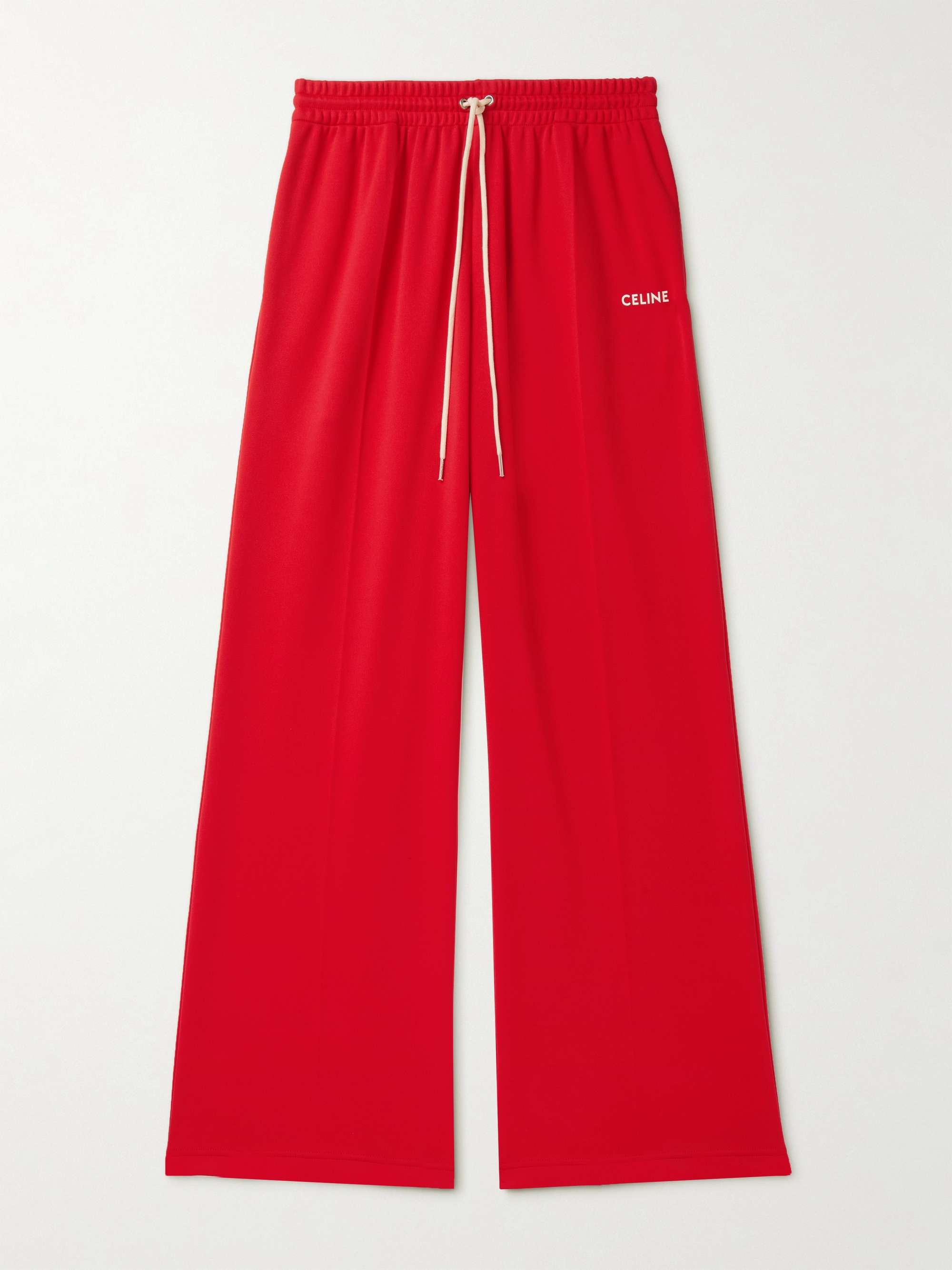 Straight-Leg Logo-Print Jersey Track Pants