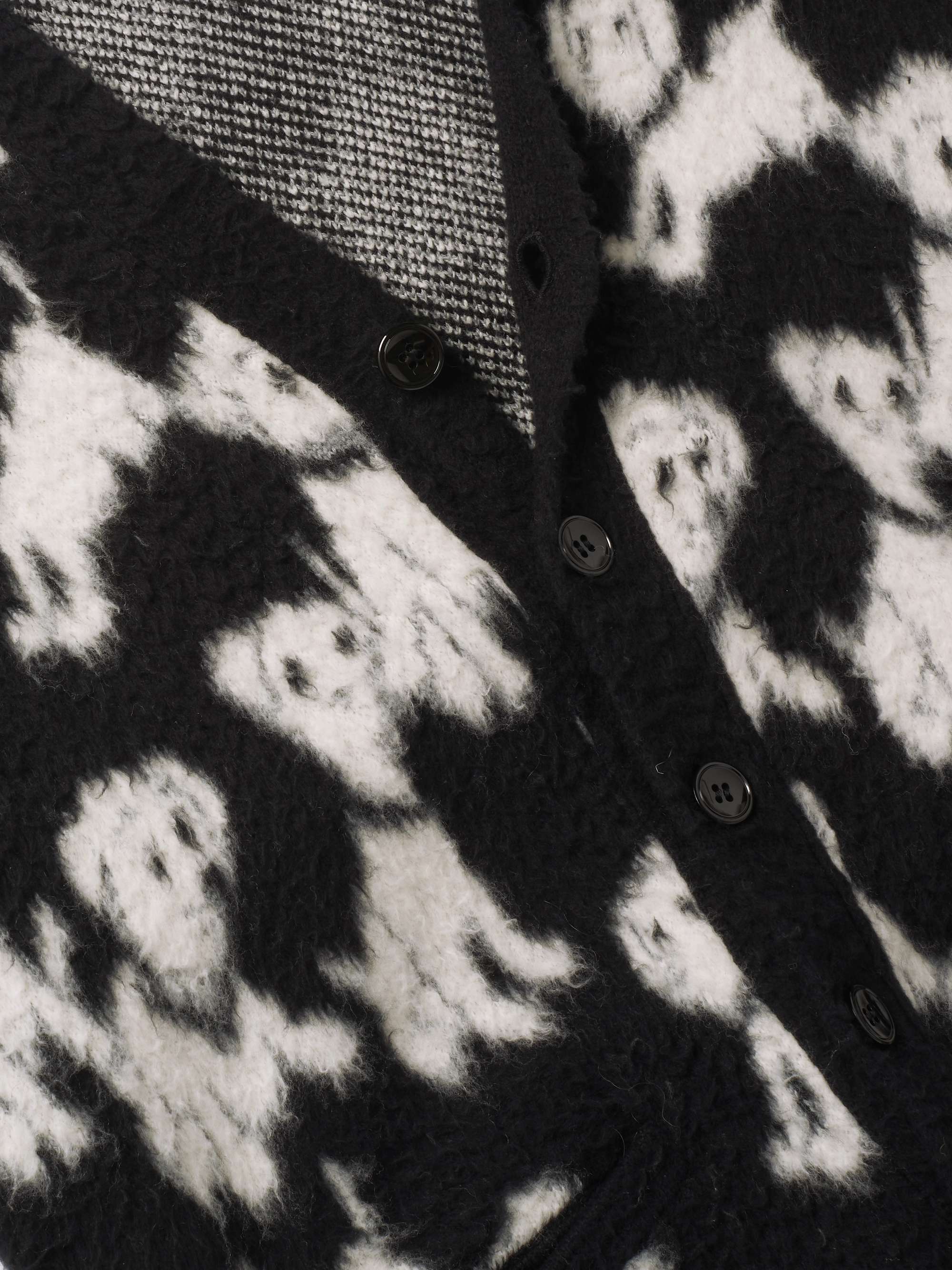 CELINE Brushed Cotton-Blend Jacquard Cardigan
