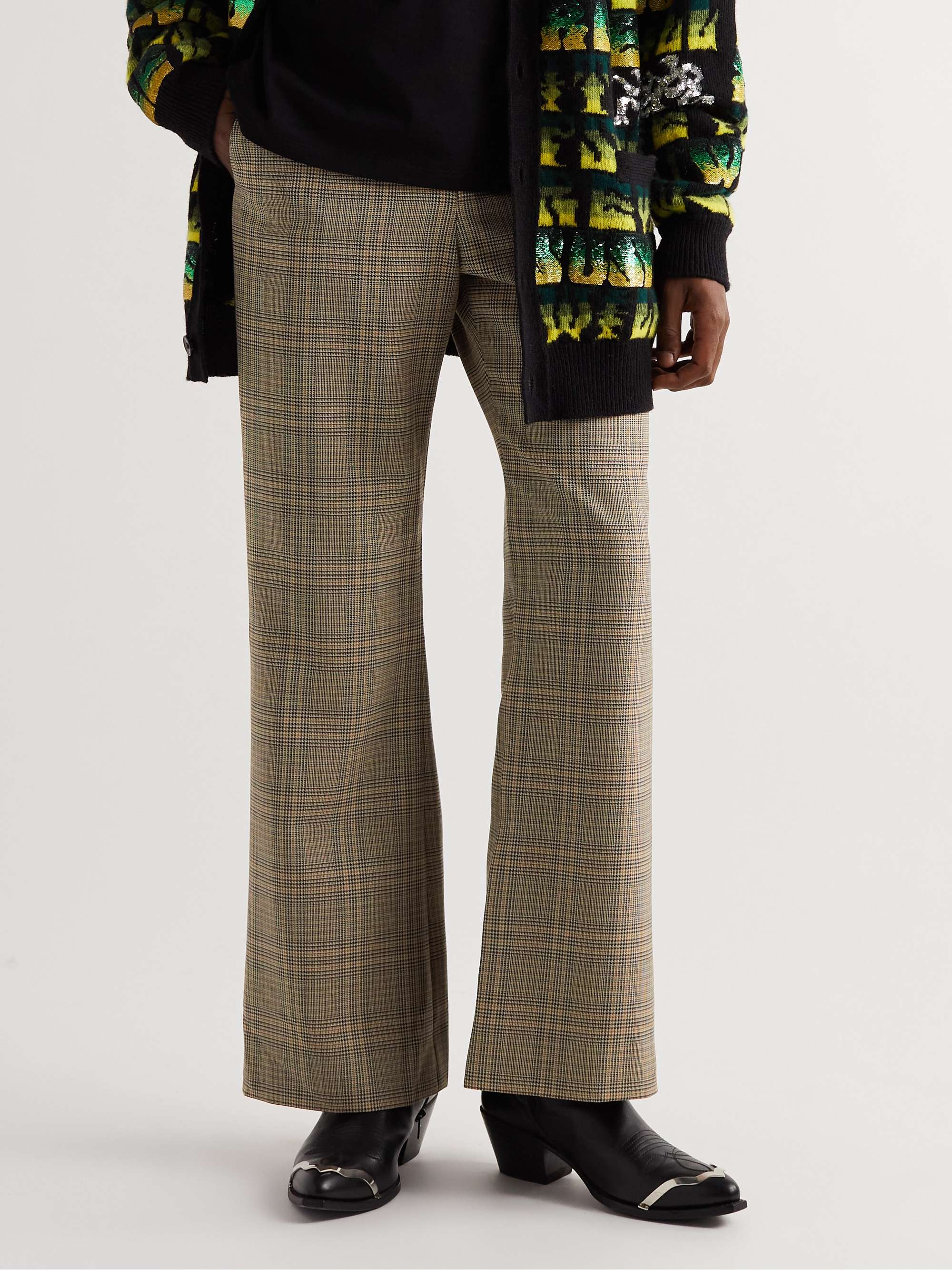 CELINE HOMME Checked Virgin Wool Trousers
