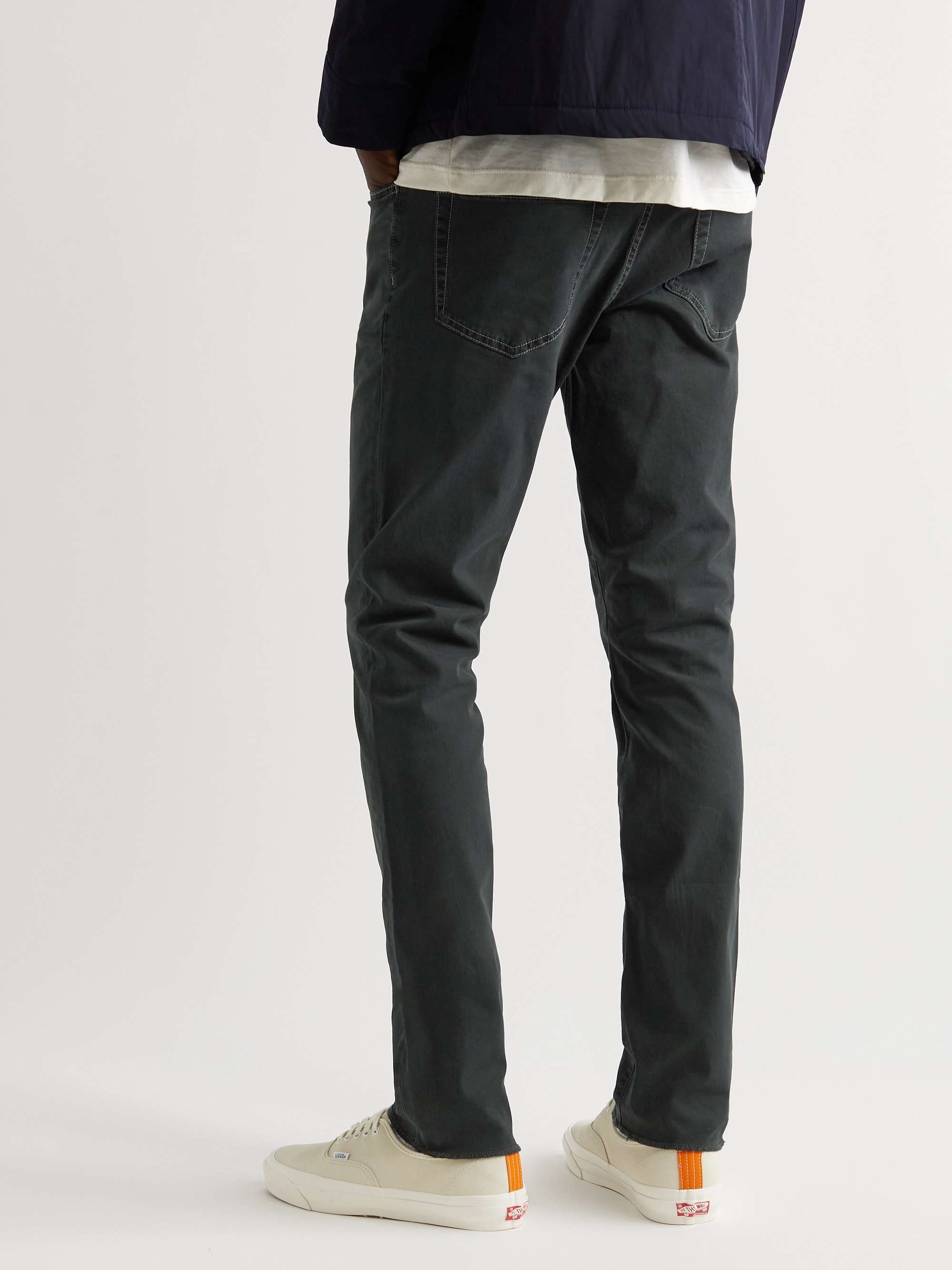 JAMES PERSE Straight-Leg Brushed Cotton-Blend Twill Trousers