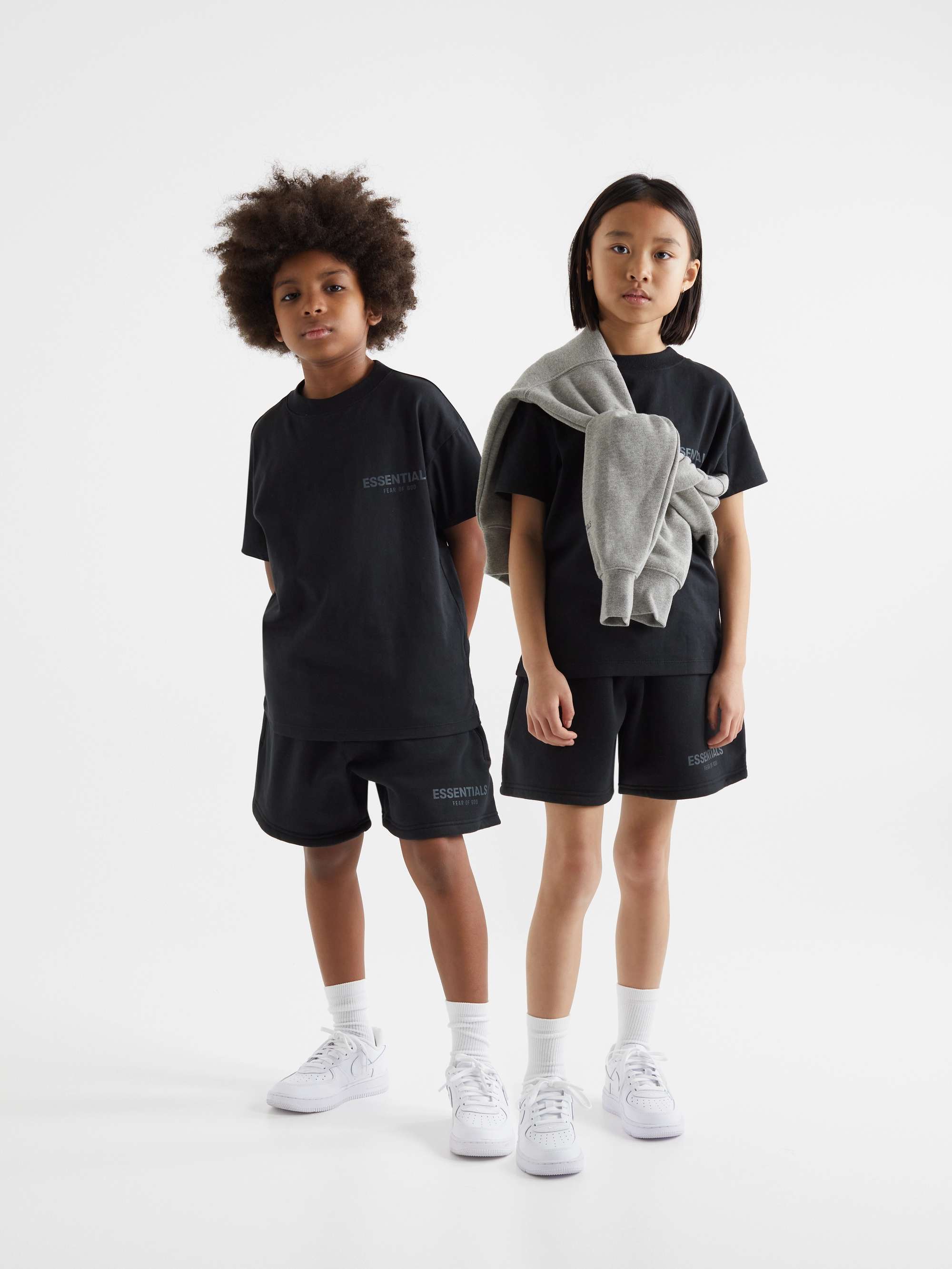 FEAR OF GOD ESSENTIALS KIDS Logo-Print Cotton-Blend Jersey Drawstring Shorts