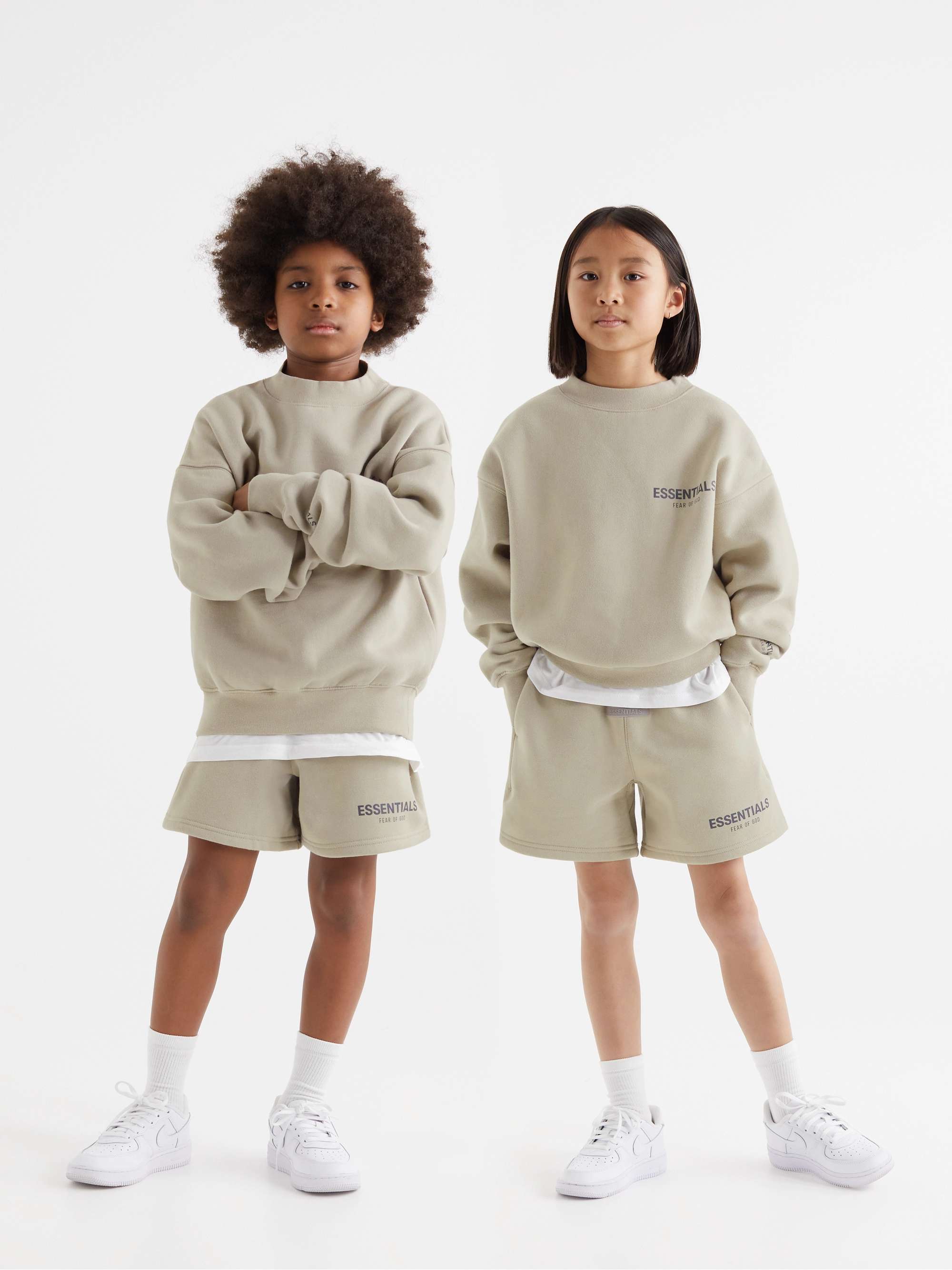 FEAR OF GOD ESSENTIALS KIDS Logo-Print Cotton-Blend Jersey Mock-Neck Sweatshirt