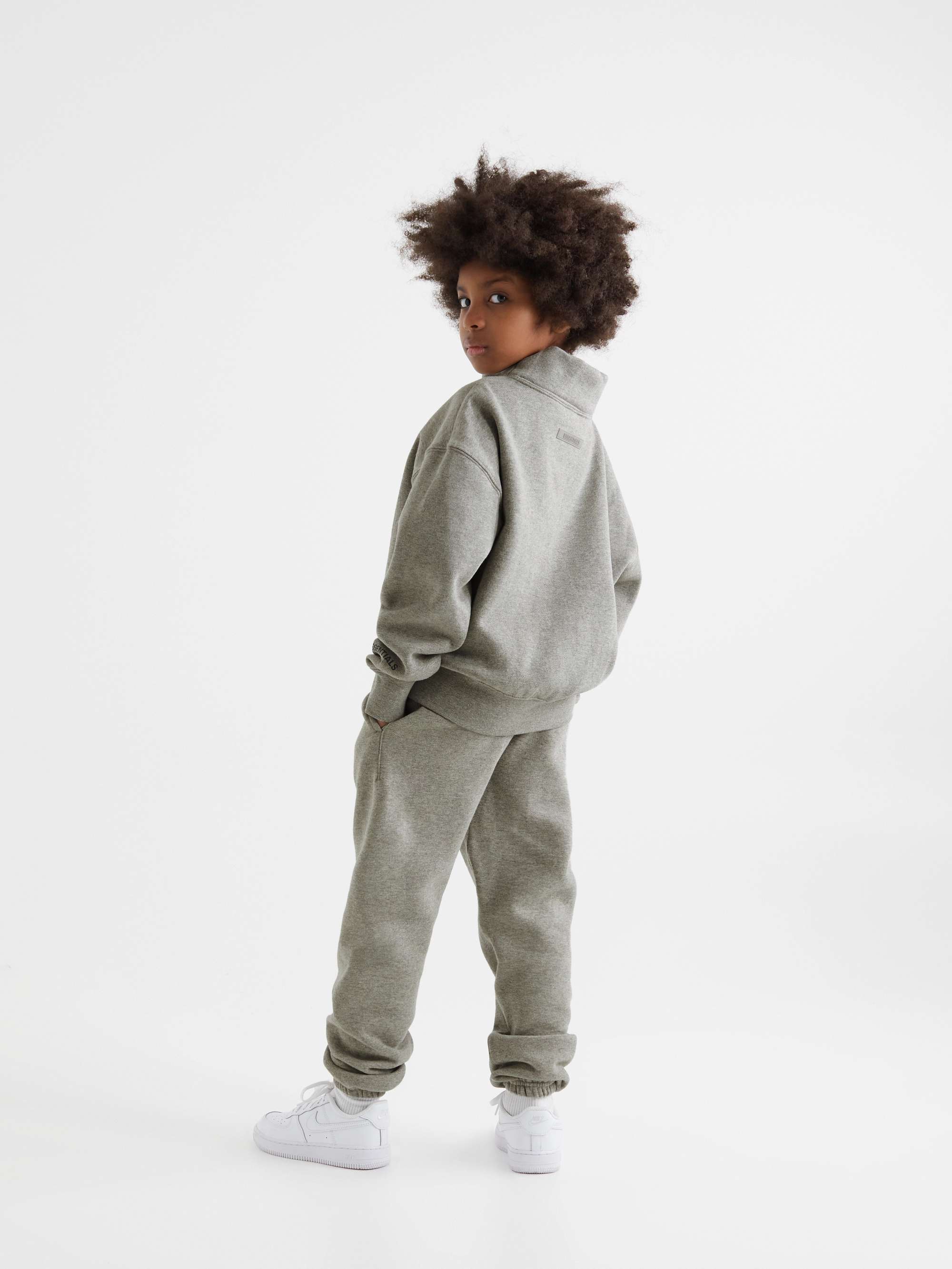FEAR OF GOD ESSENTIALS KIDS Logo-Print Cotton-Blend Jersey Mock-Neck Sweatshirt