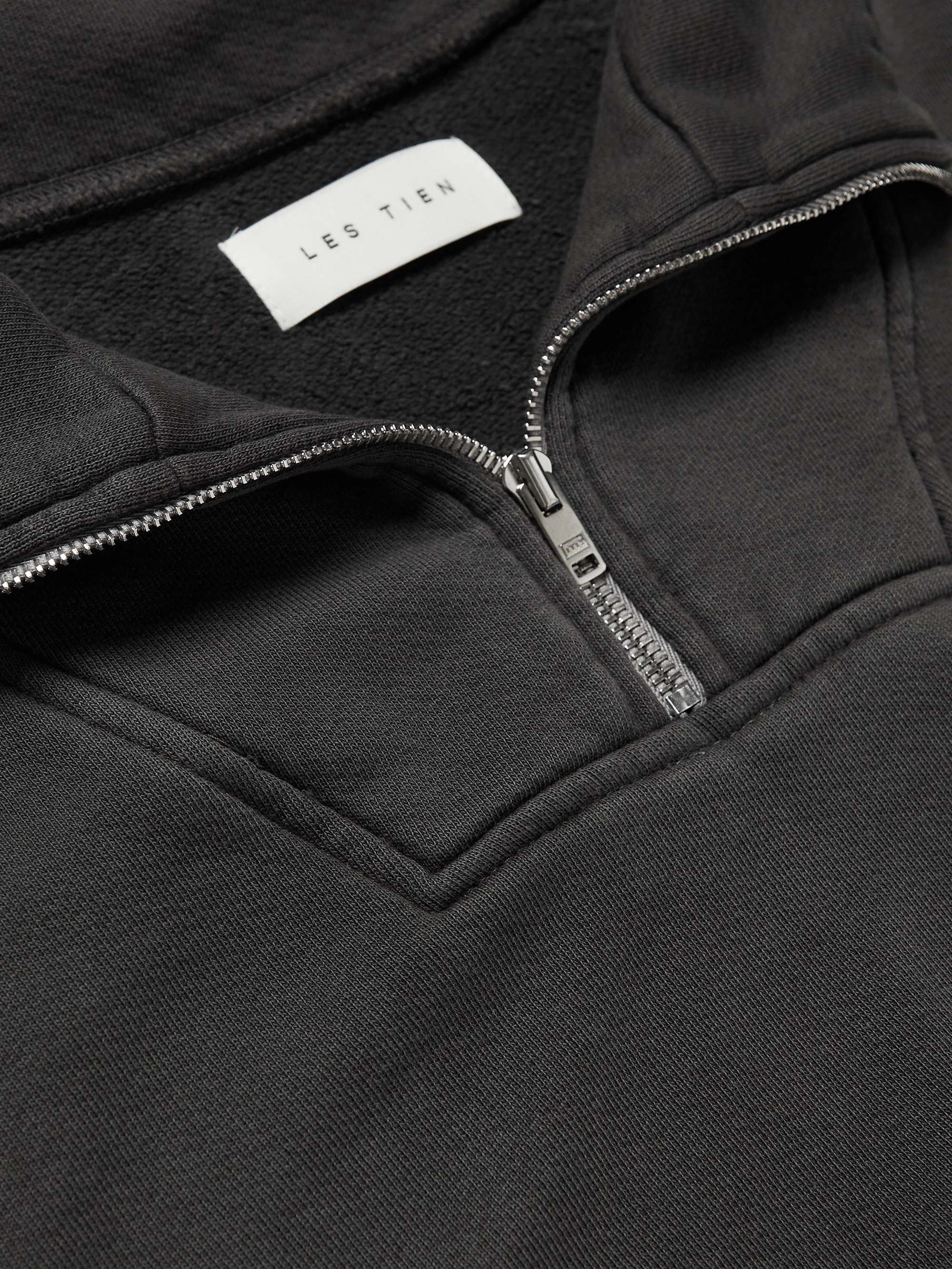LES TIEN Cotton-Jersey Half-Zip Sweatshirt