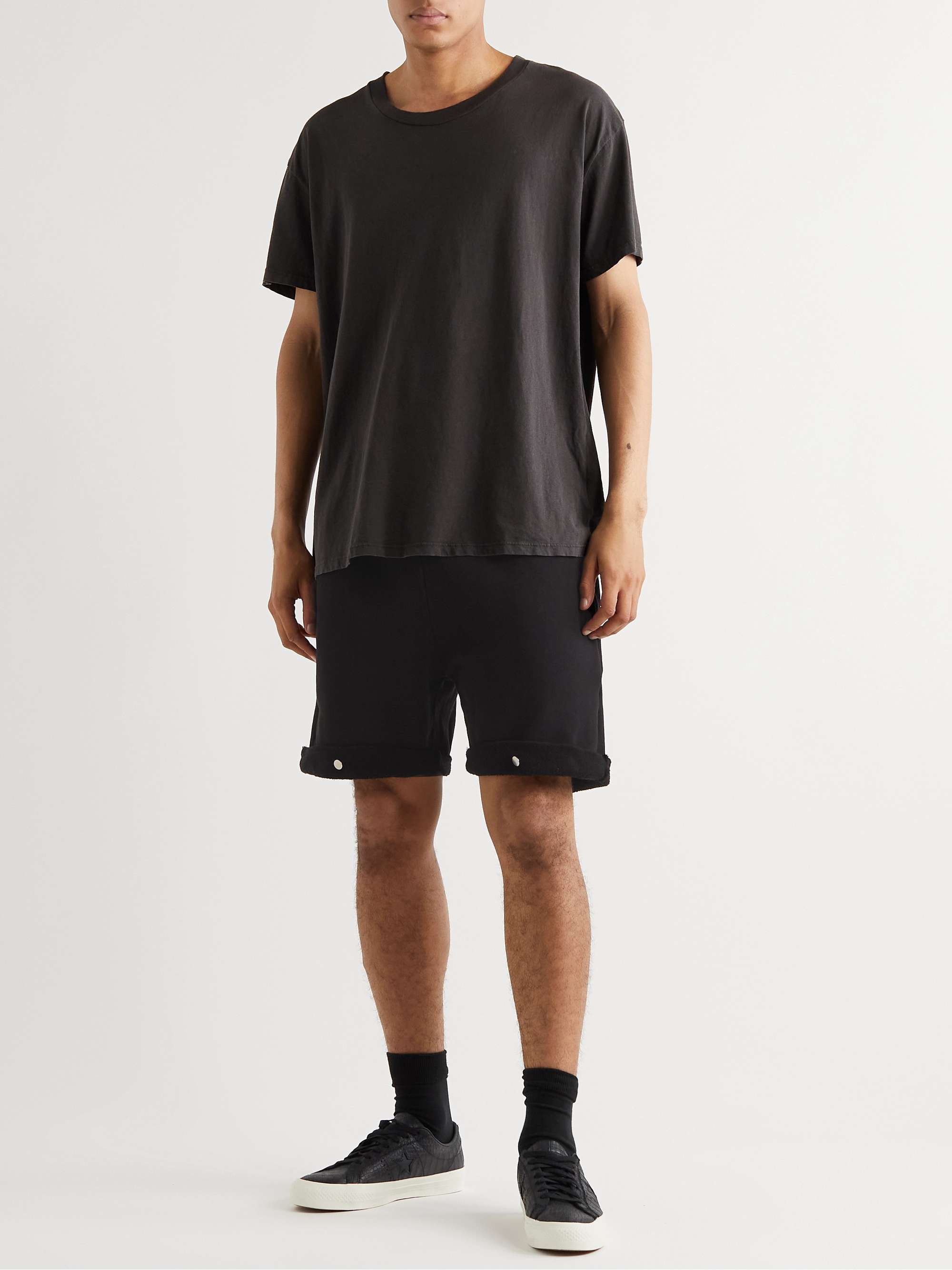LES TIEN Straight-Leg Cotton-Jersey Shorts