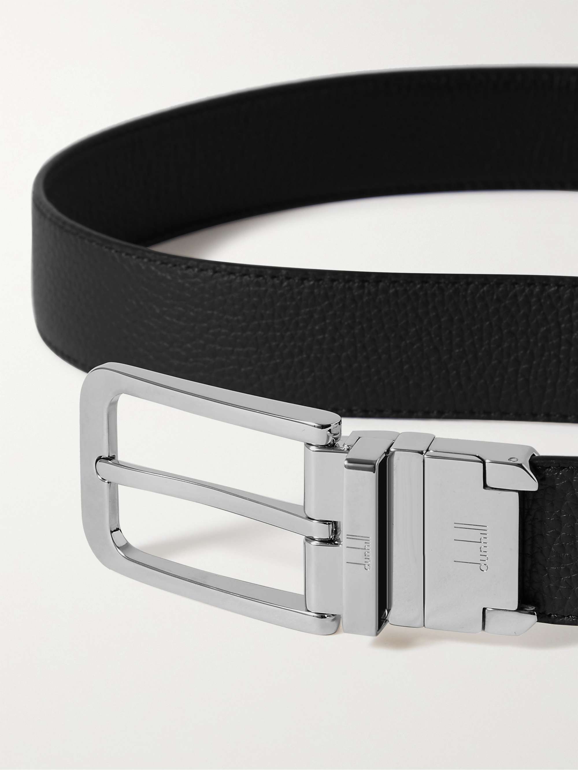 DUNHILL 3cm Reversible Full-Grain Leather Belt