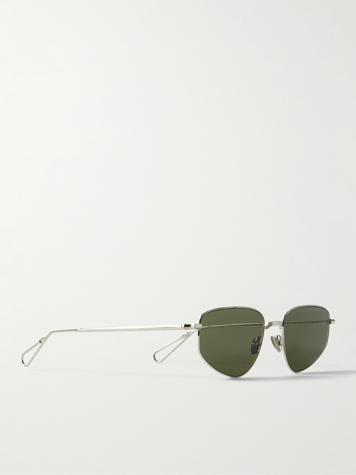 AHLEM QUAI BRANLY SQUARE-FRAME WHITE GOLD-PLATED SUNGLASSES
