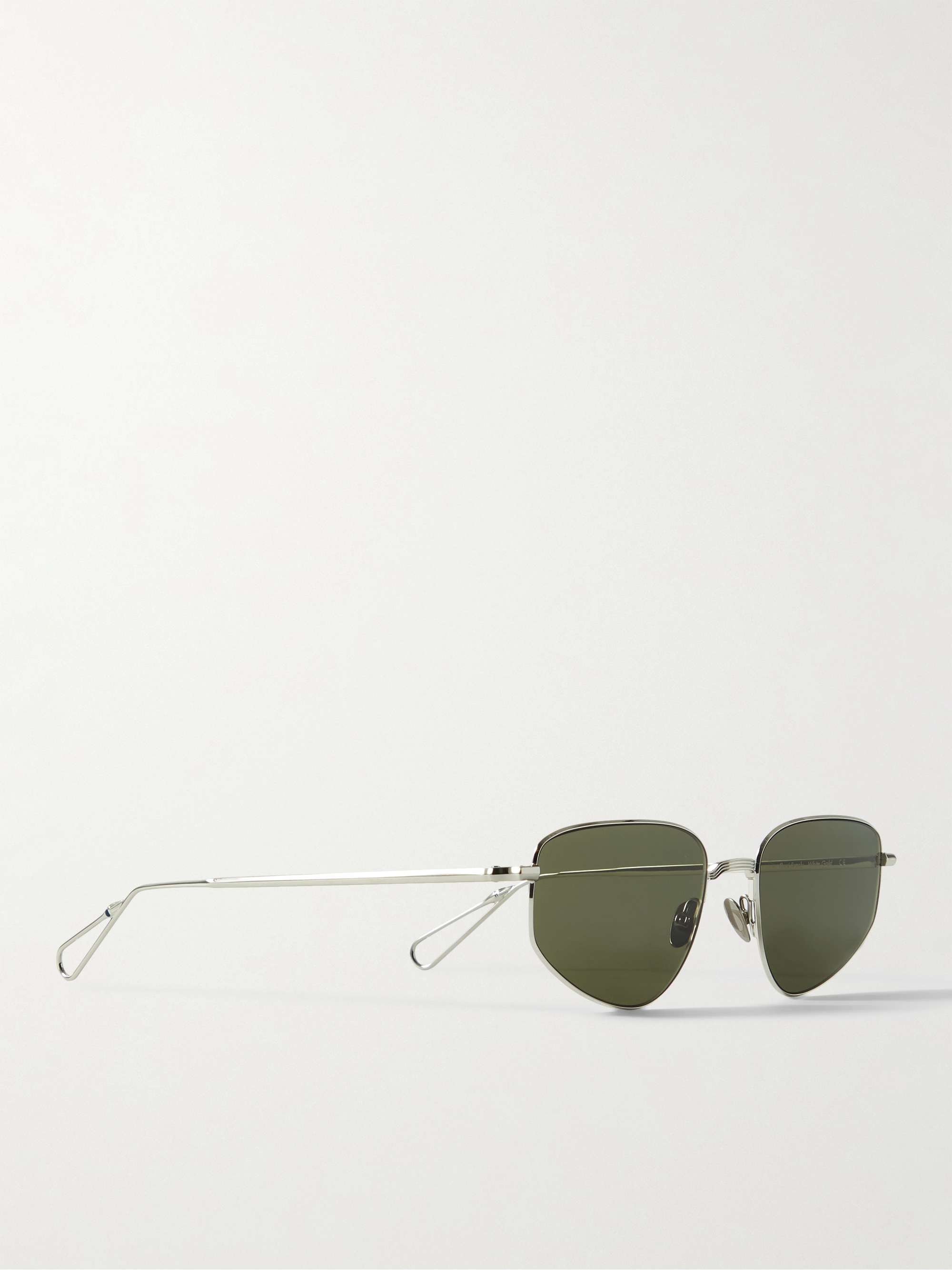 AHLEM Quai Branly Square-Frame White Gold-Plated Sunglasses