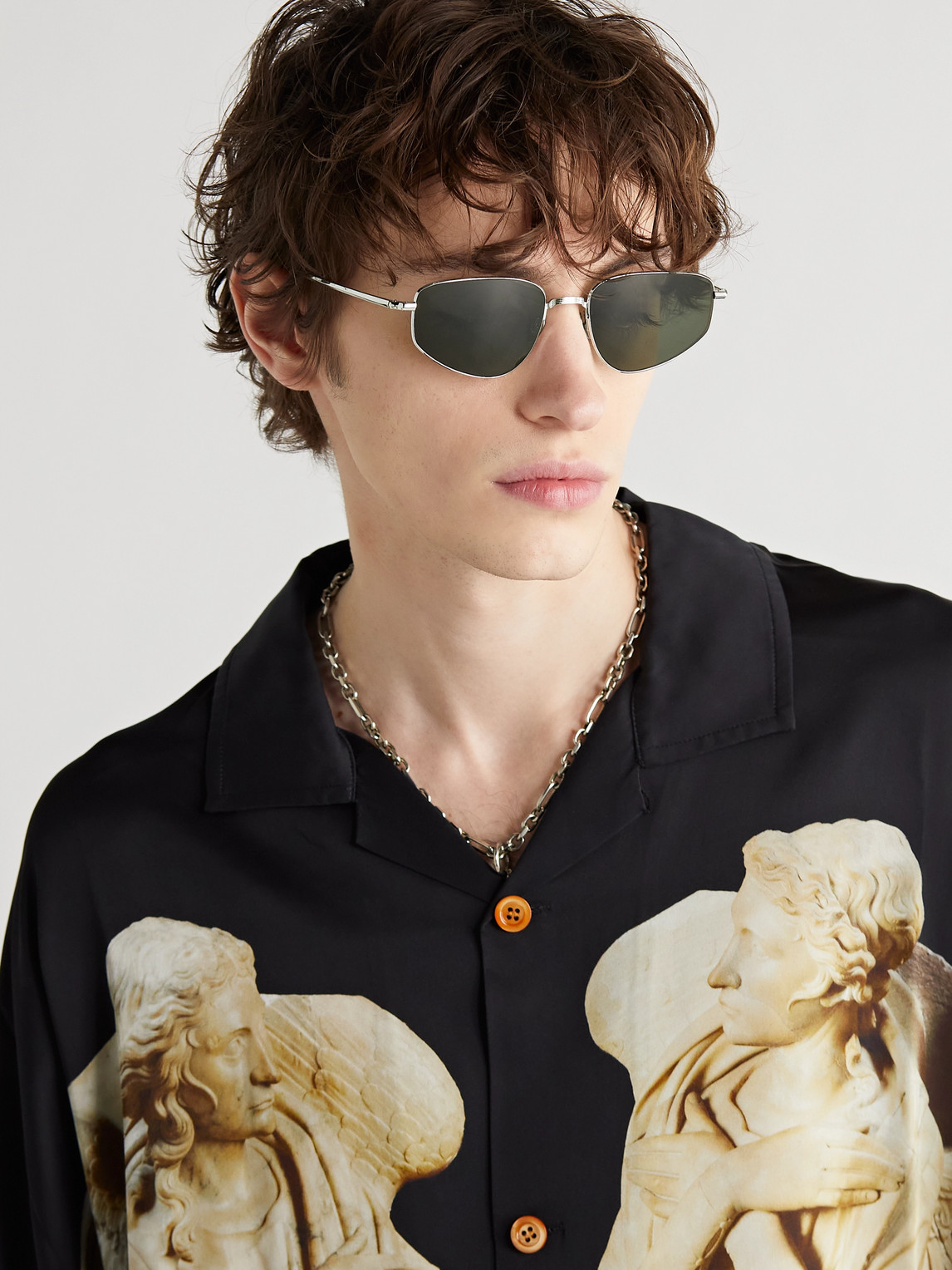 Ahlem Quai Branly Square-frame White Gold-plated Sunglasses In Silver