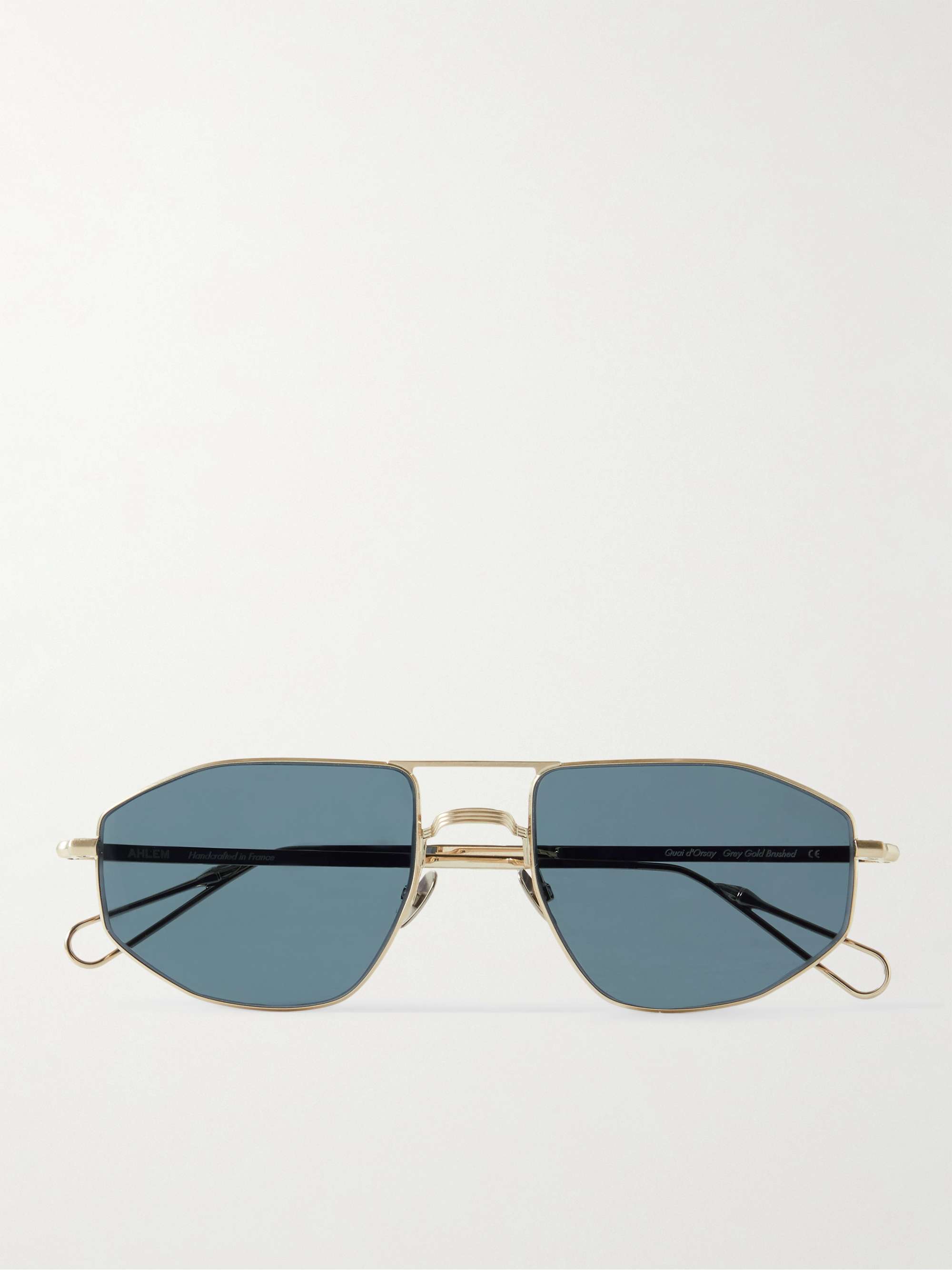 AHLEM Quai d'Orsay Aviator-Style Gold-Plated Sunglasses for Men