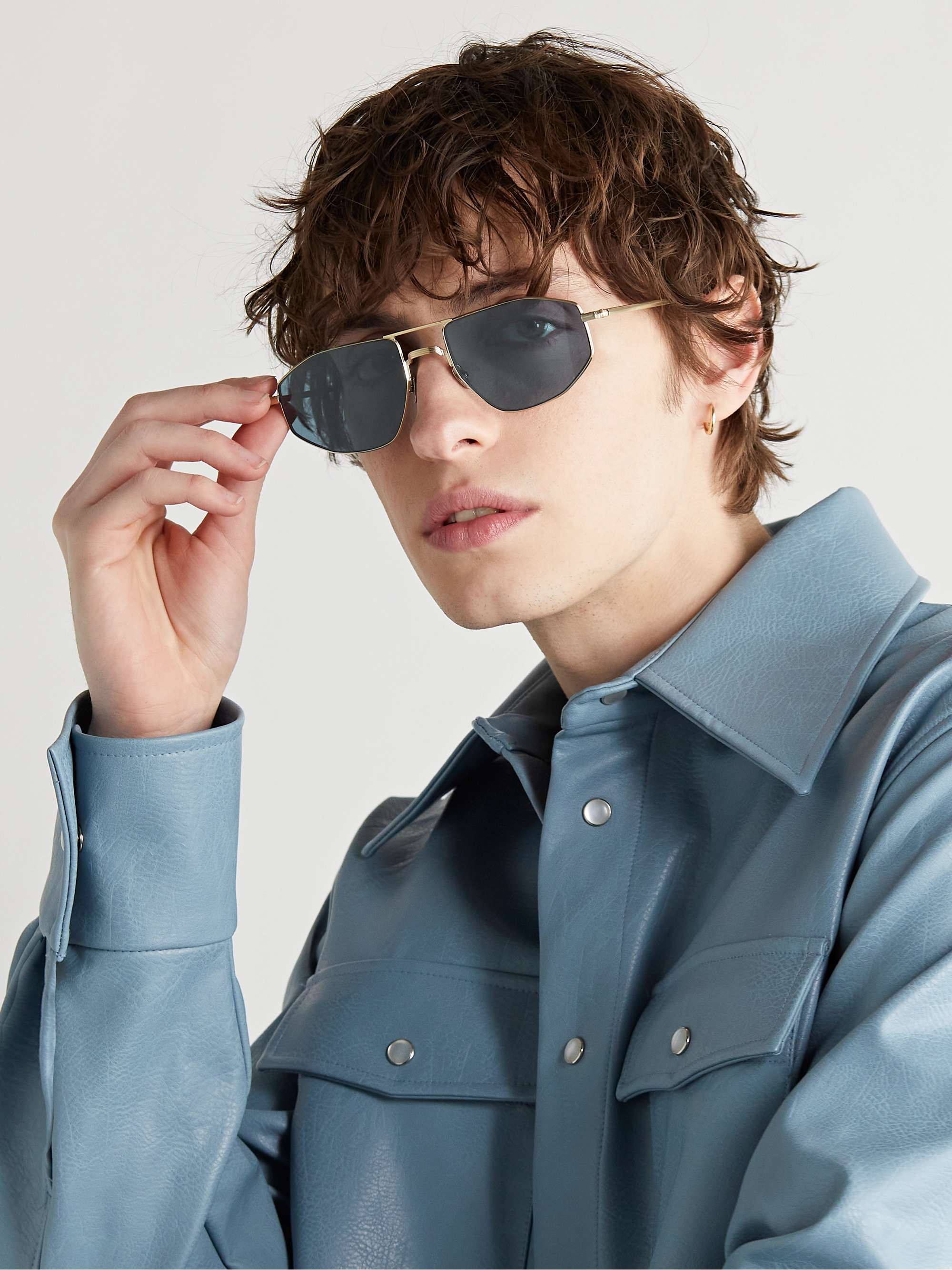 AHLEM Quai d'Orsay Aviator-Style Gold-Plated Sunglasses
