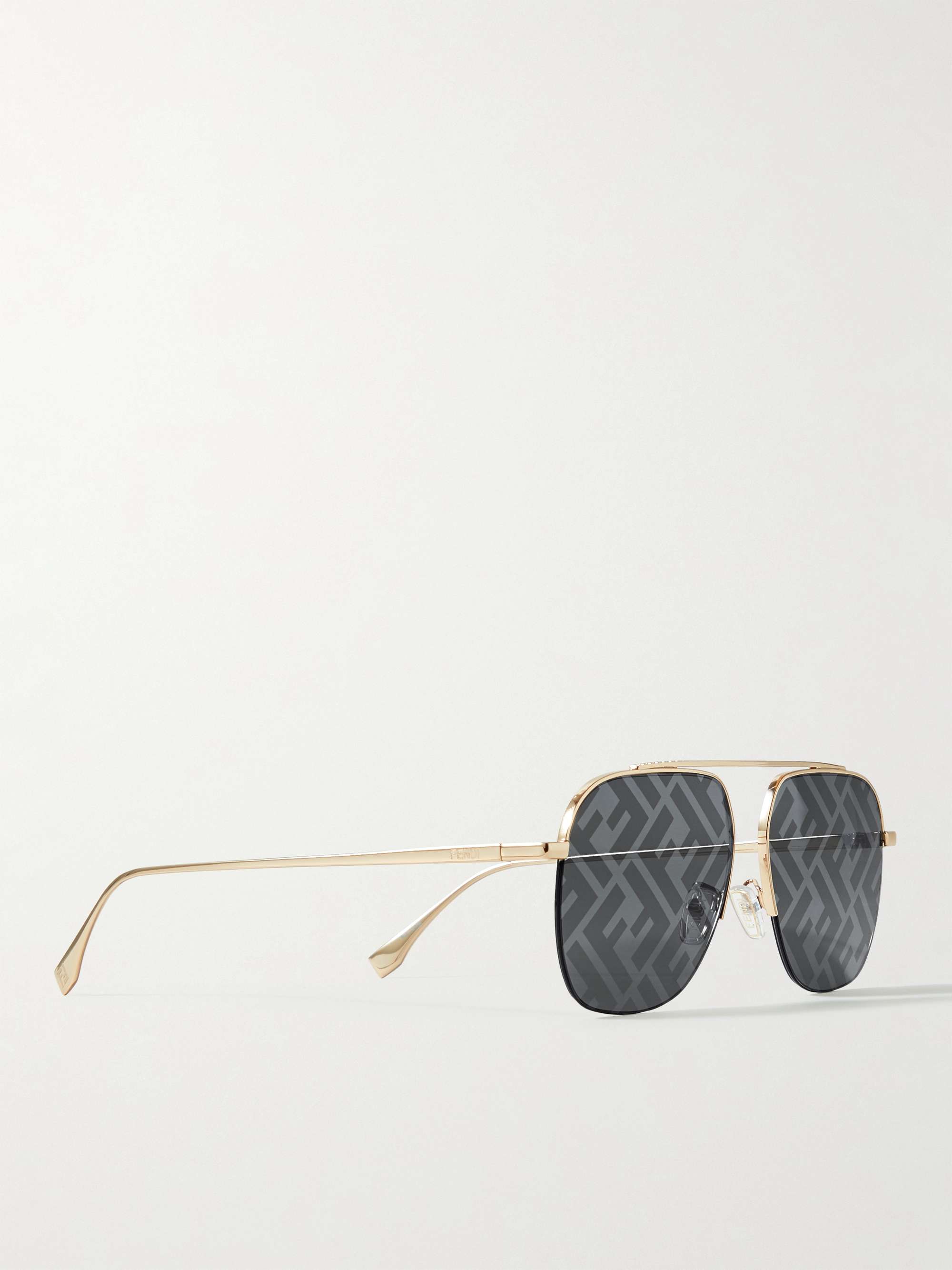 FENDI Aviator-Style Silver-Tone Sunglasses