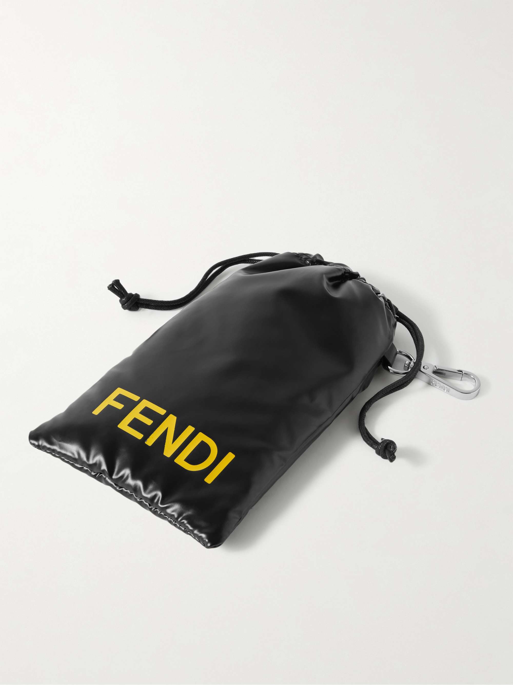 FENDI Aviator-Style Logo-Print Silver-Tone and Acetate Sunglasses