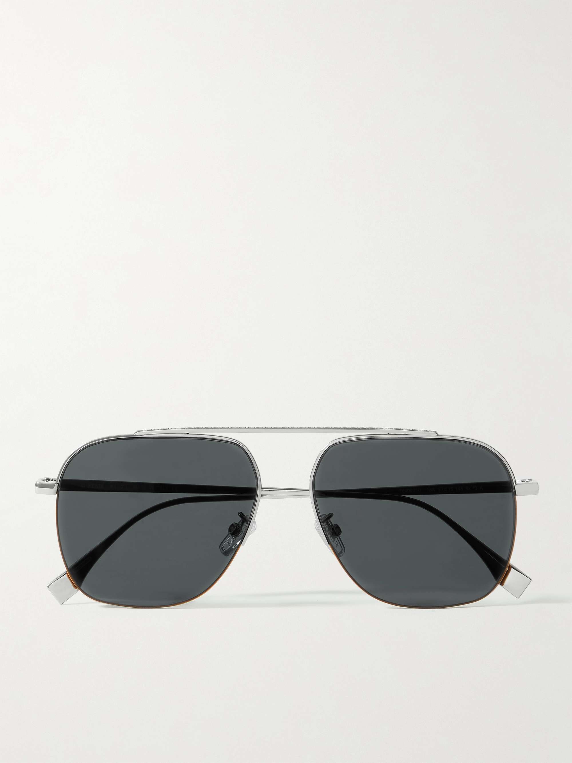 FENDI Aviator-Style Silver-Tone Sunglasses Men | MR PORTER