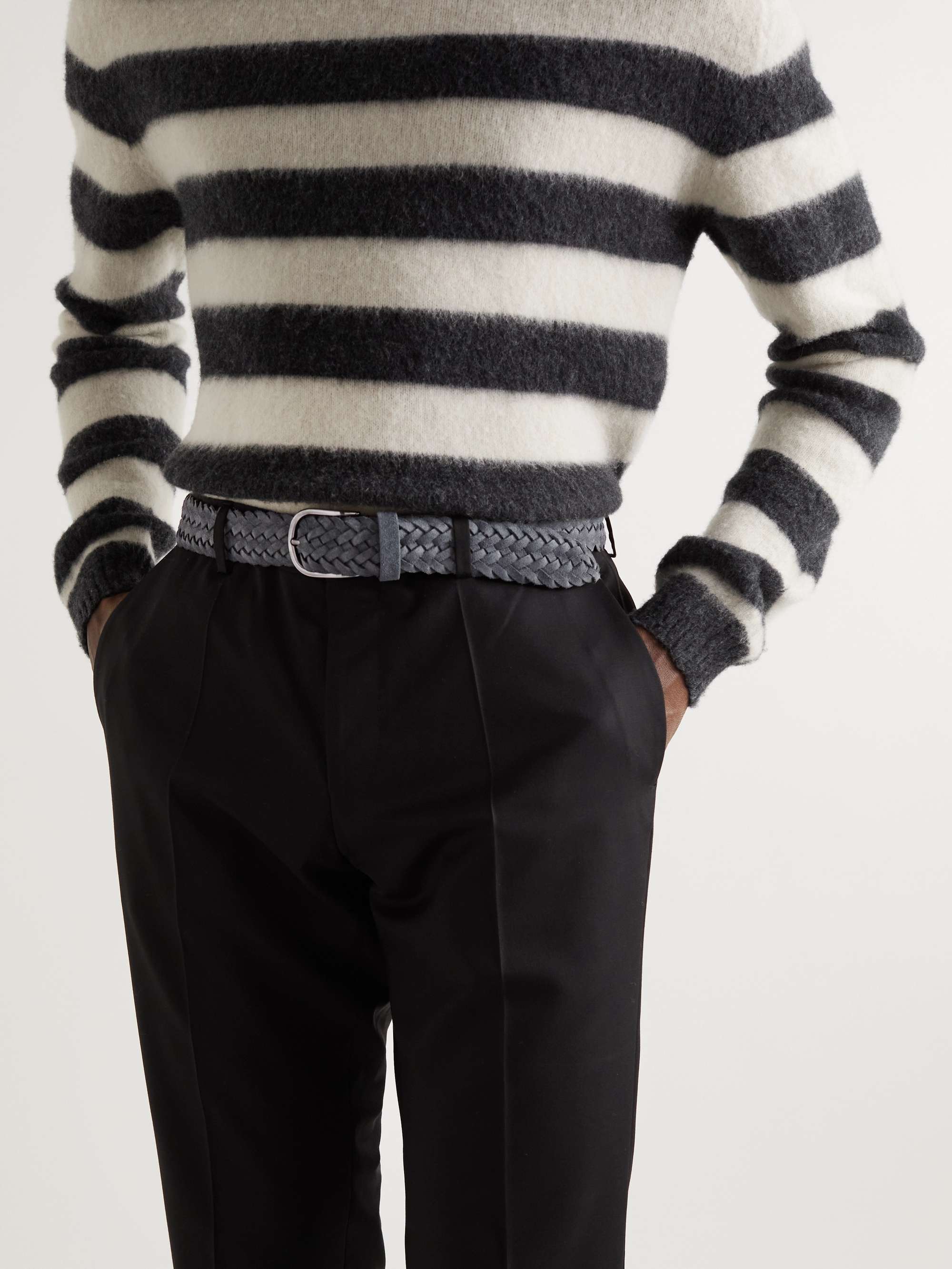 ANDERSON'S 3.5cm Woven Suede Belt