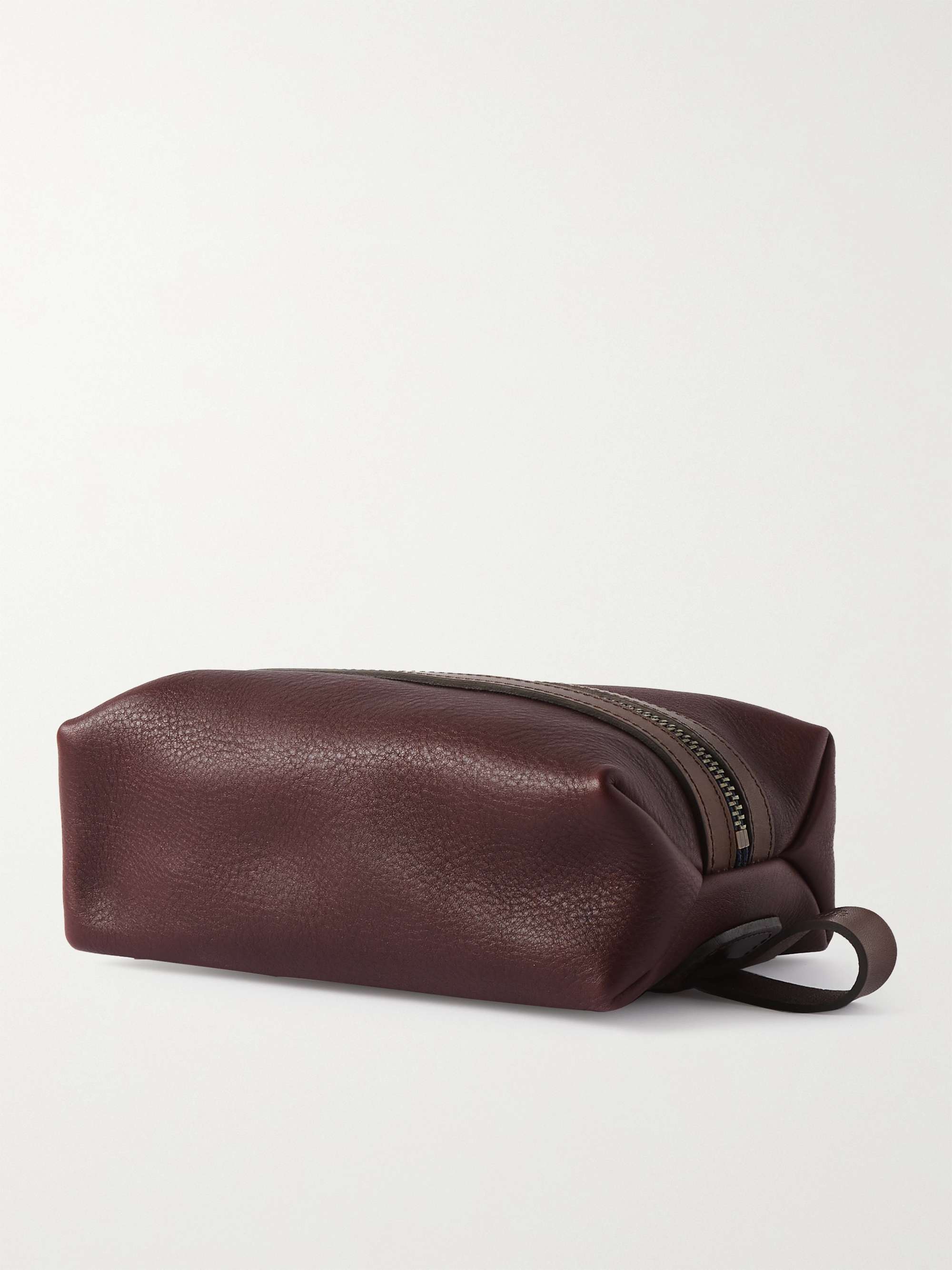 BLEU DE CHAUFFE Full-Grain Leather Wash Bag