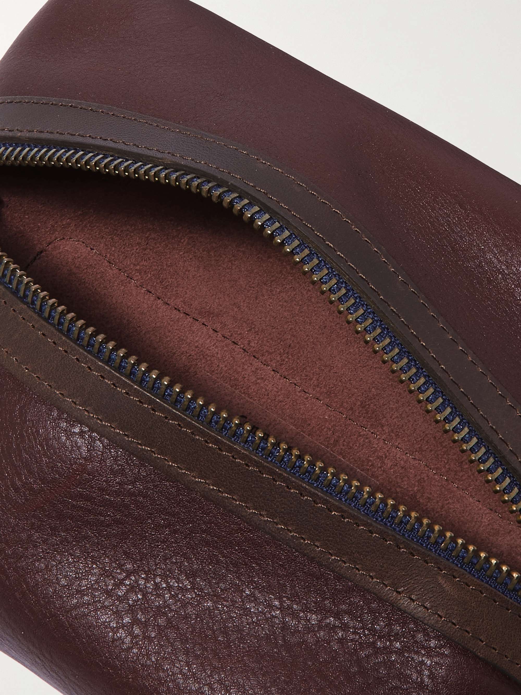 BLEU DE CHAUFFE Full-Grain Leather Wash Bag