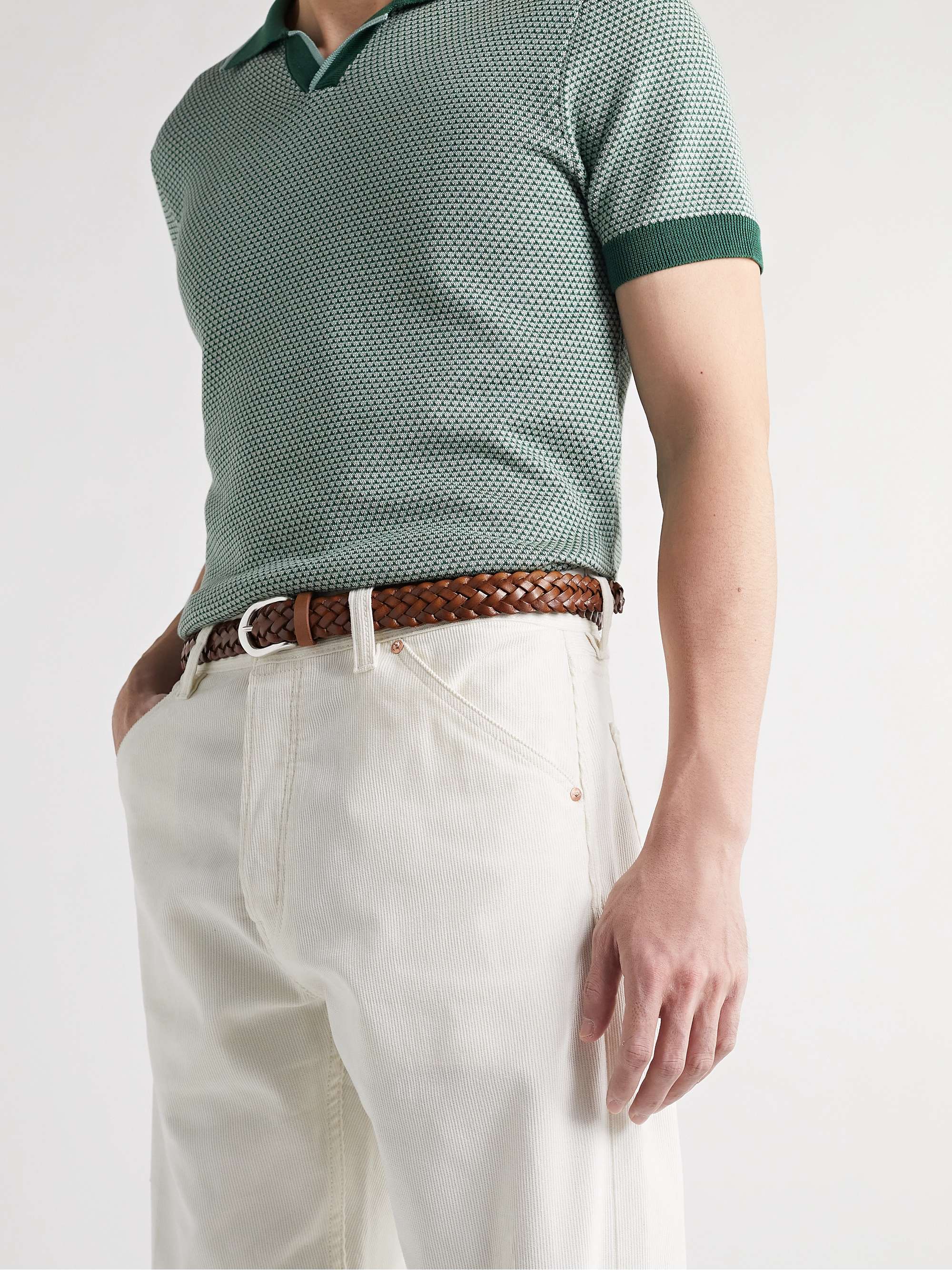 ANDERSON'S 2.5cm Woven Leather Belt