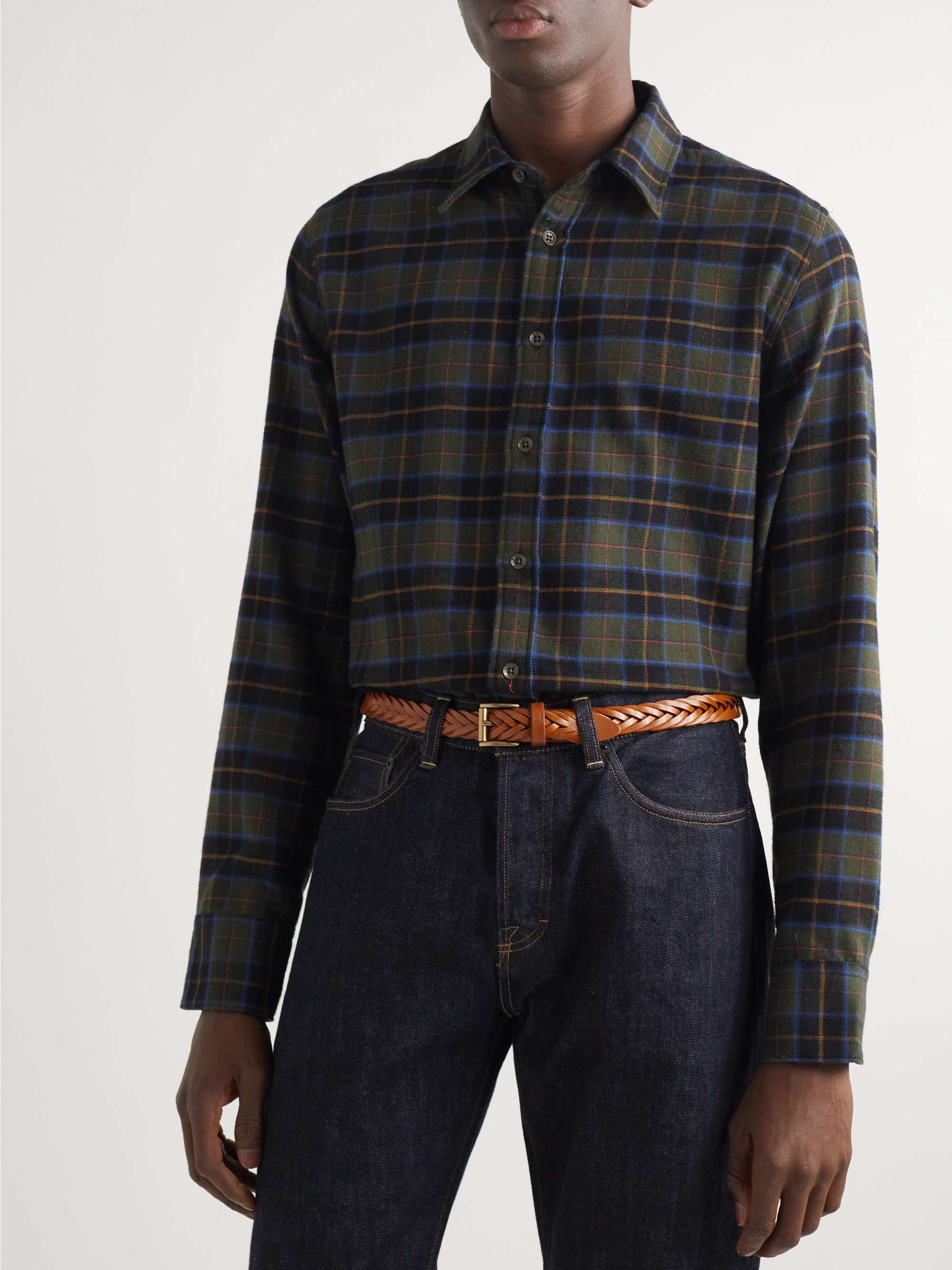 ANDERSON'S 2.5cm Woven Leather Belt