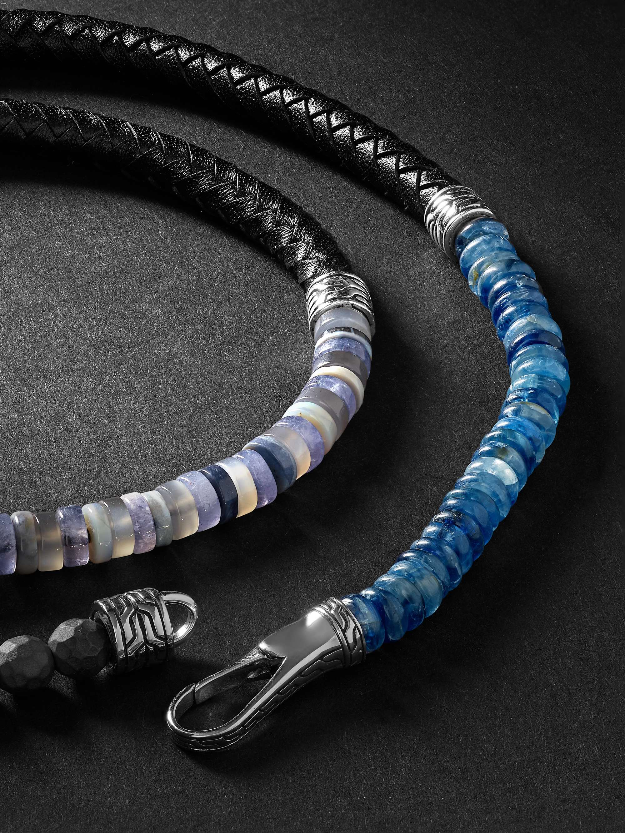 JOHN HARDY Silver, Leather and Beaded Wrap Bracelet