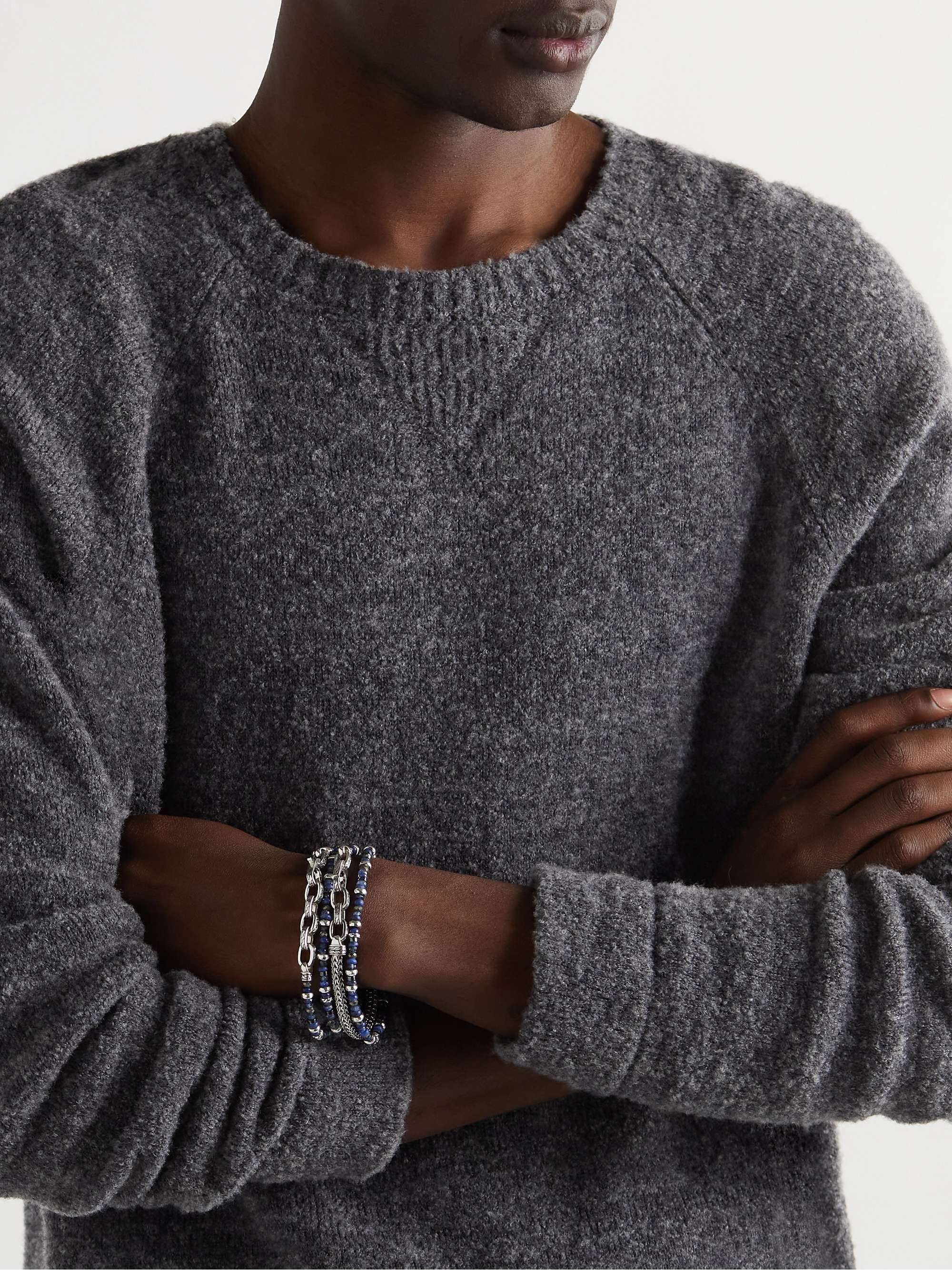 JOHN HARDY Silver and Multi-Stone Beaded Wrap Bracelet