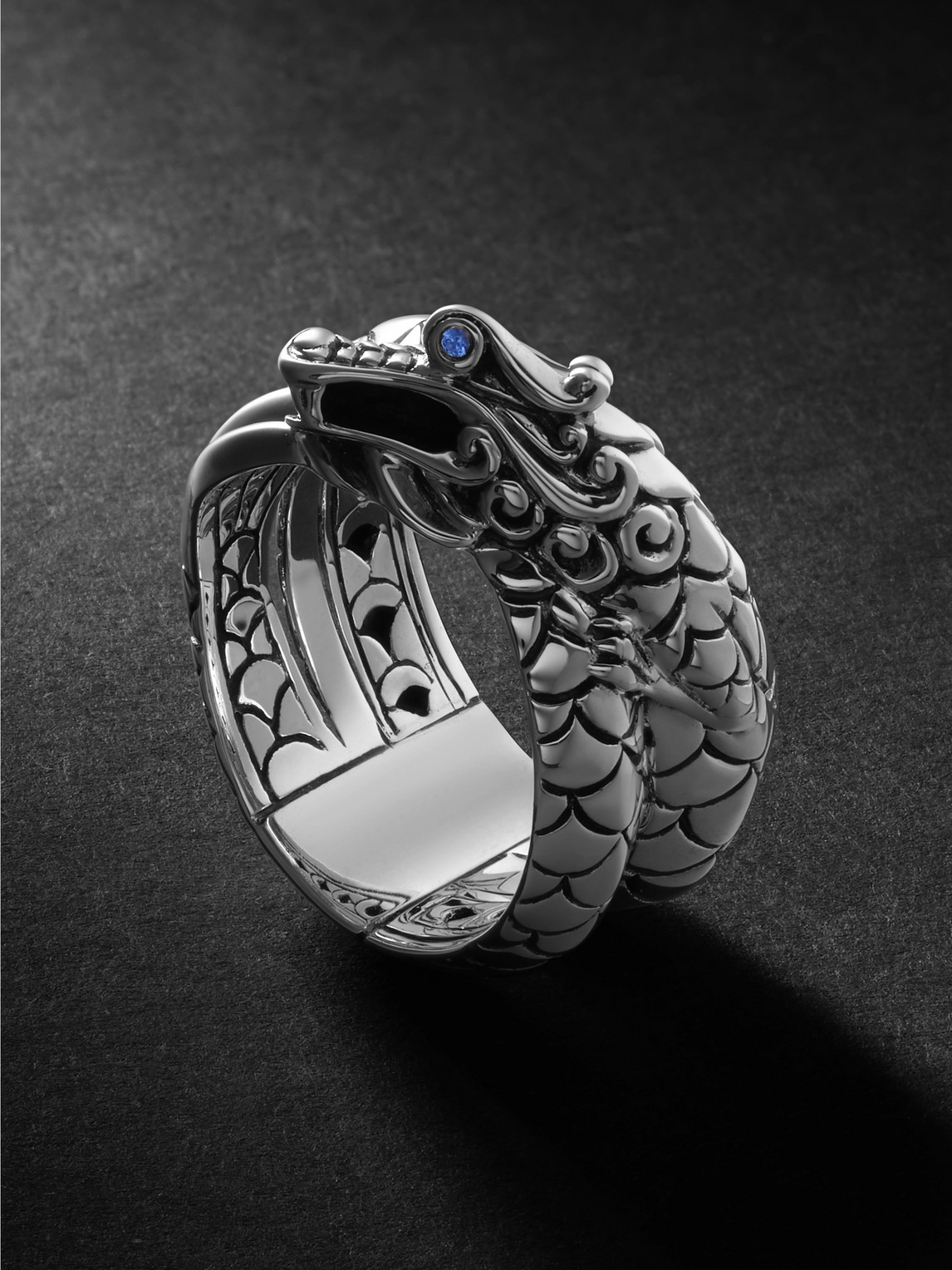 Shop John Hardy Legends Naga Silver And Sapphire Ring