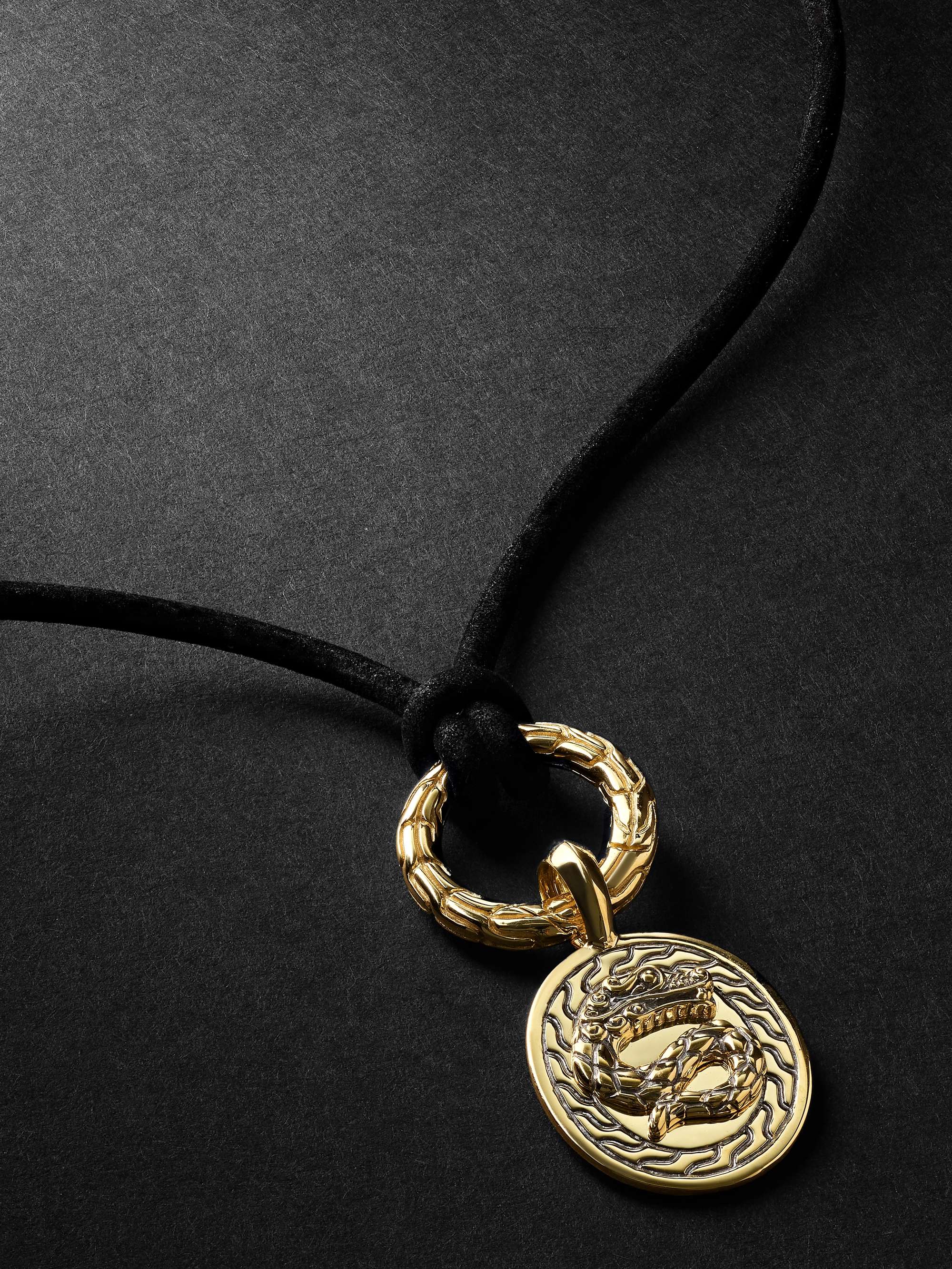 JOHN HARDY Legends Naga Gold and Leather Pendant Necklace