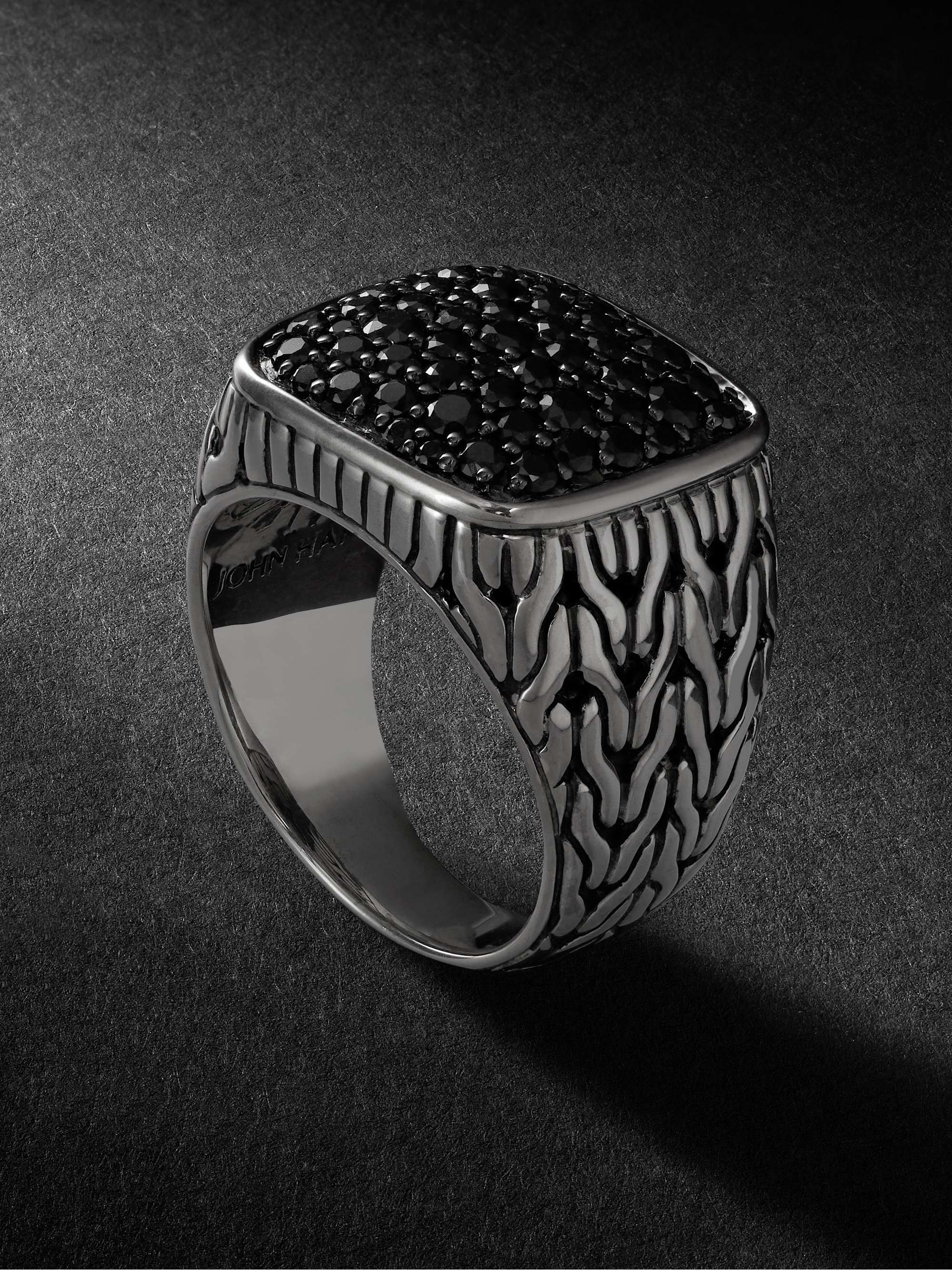 JOHN HARDY Silver Black Sapphire Signet Ring for Men | MR PORTER