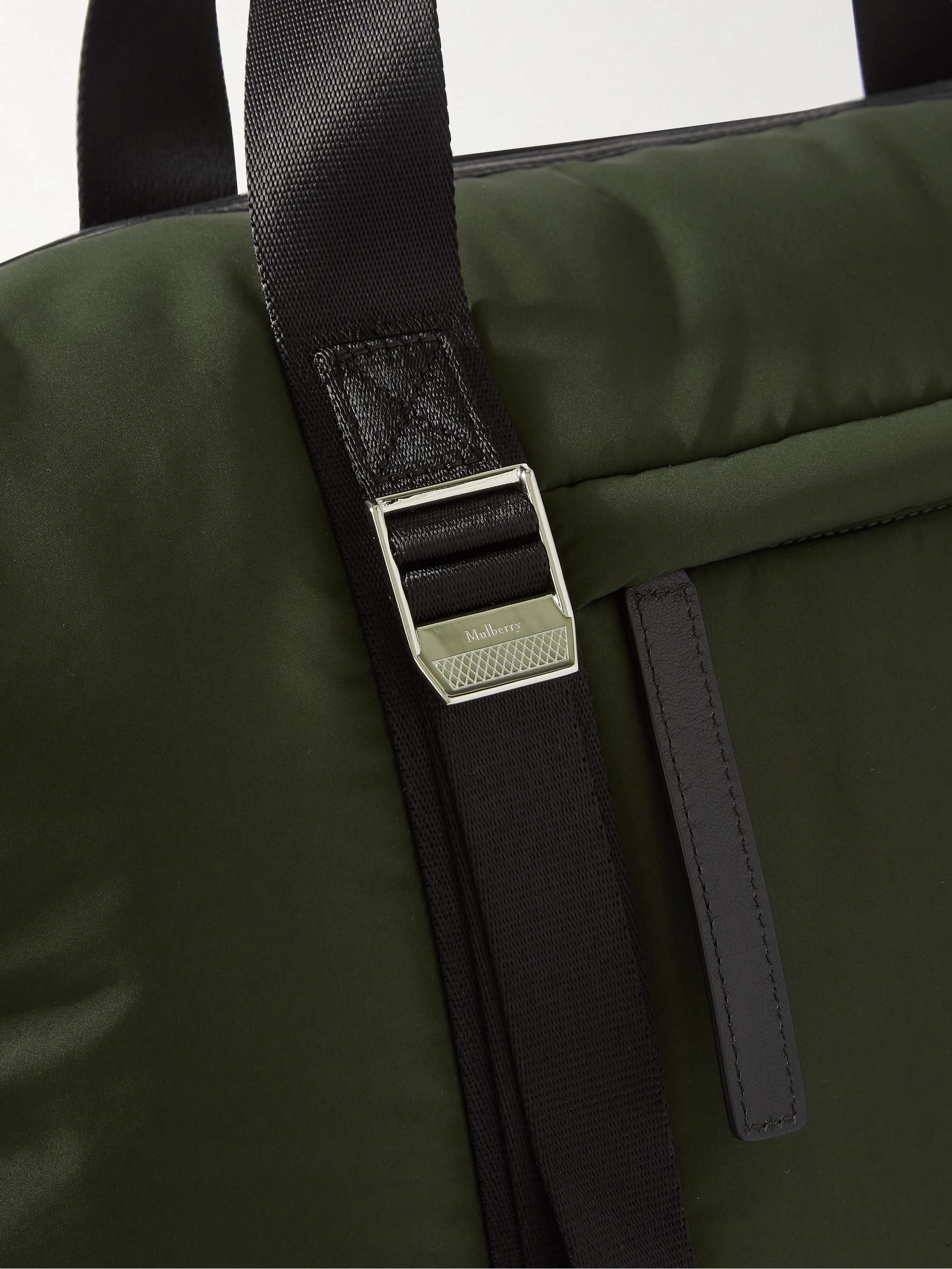 MULBERRY Leather-Trimmed Padded Recycled-Nylon Holdall