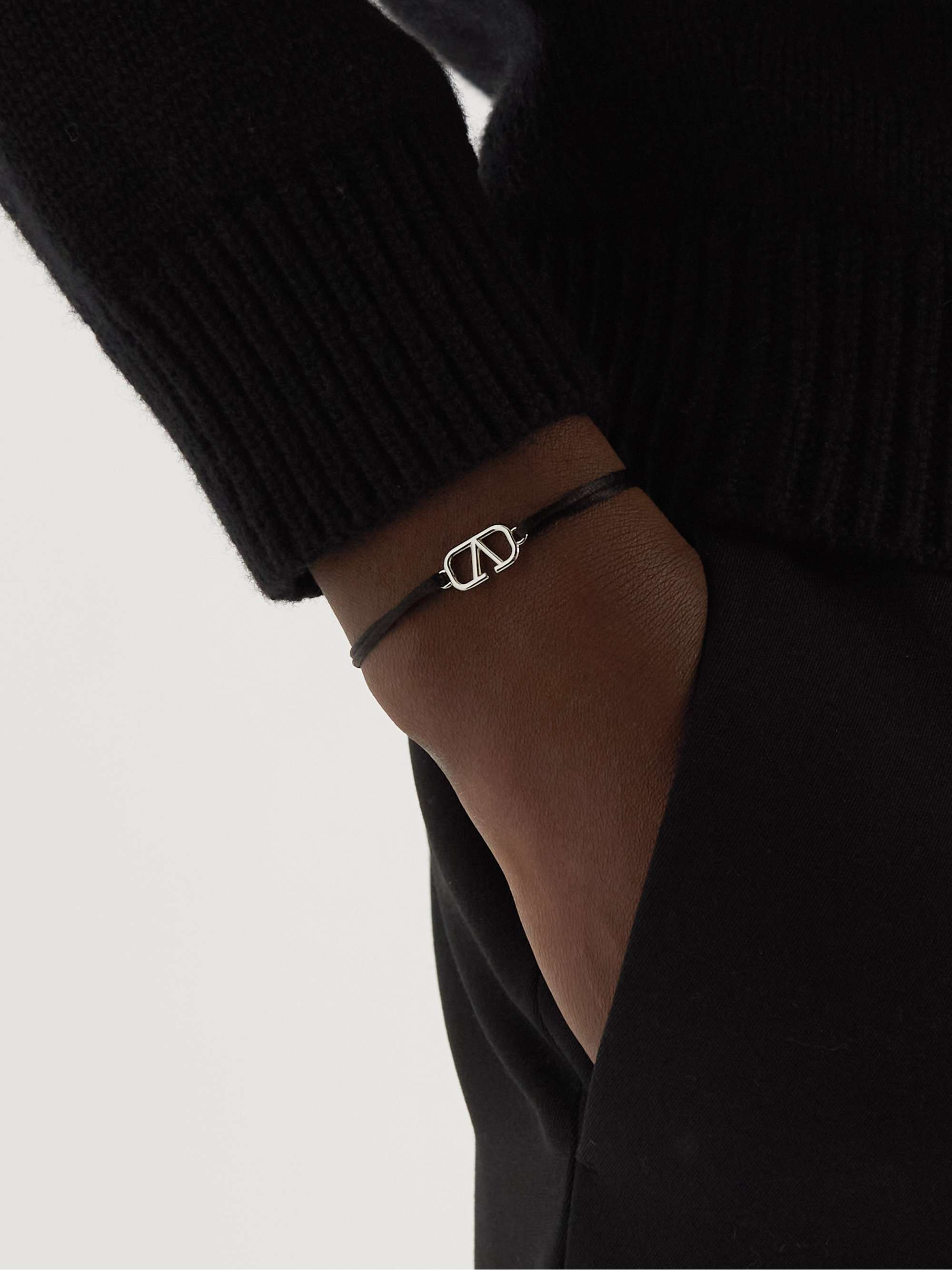 VALENTINO GARAVANI Valentino Garavani Silver-Tone and Cord Bracelet