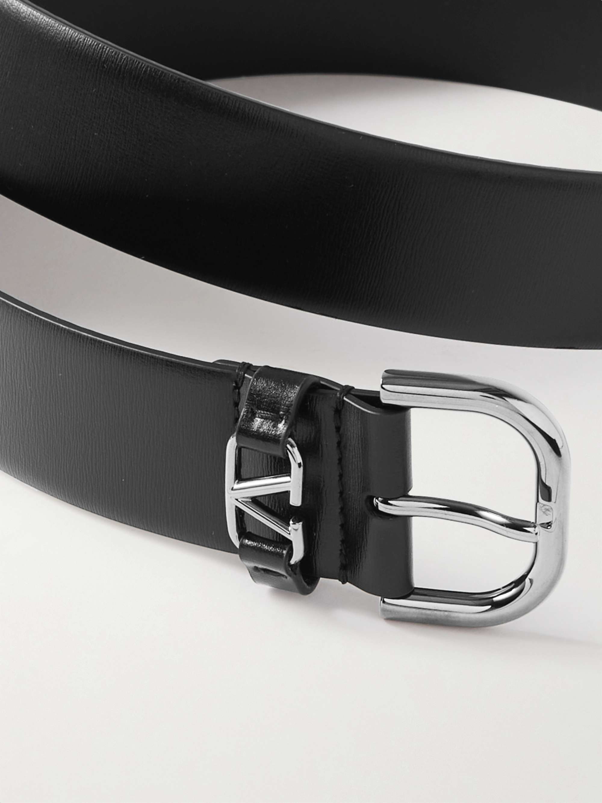 VALENTINO GARAVANI Valentino Garavani 3.5cm V-Logo Leather Belt