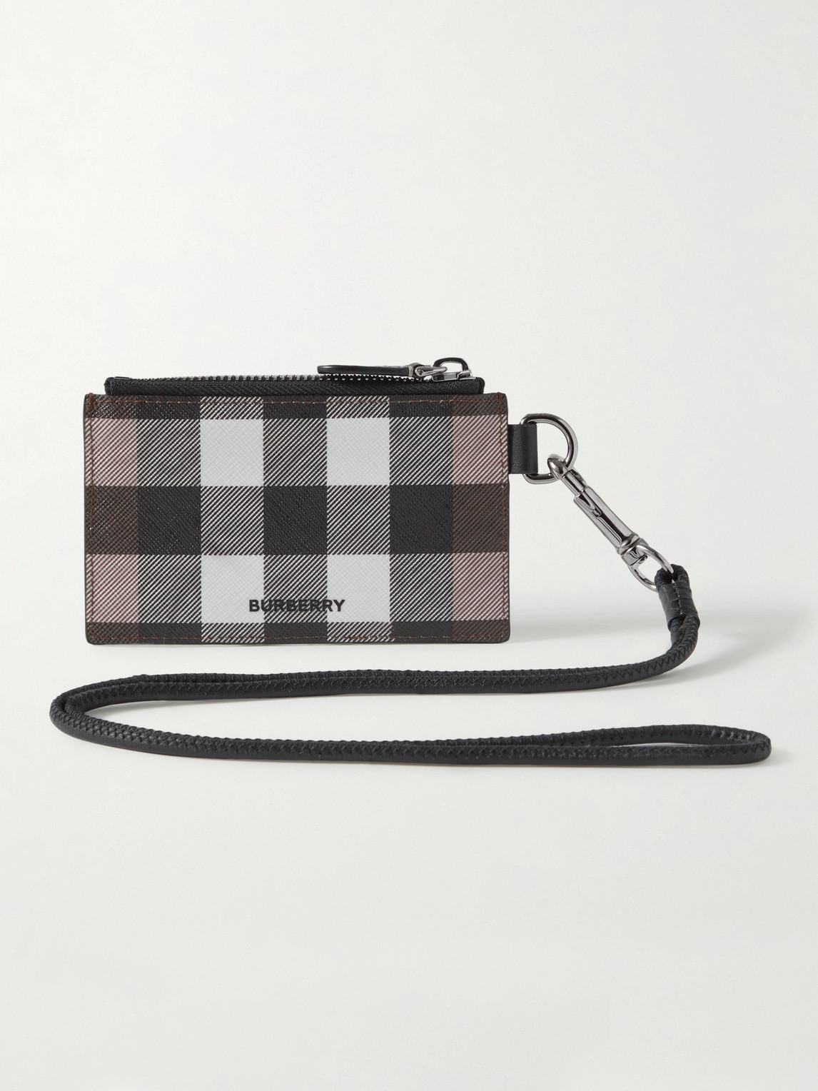 Burberry: Gray & Black Check Wallet