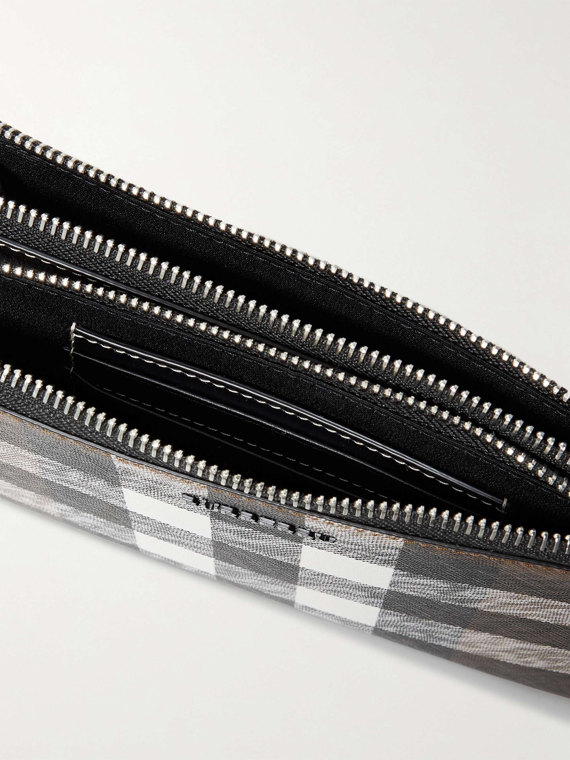 BURBERRY Checked E-Canvas and Leather Messenger Bag