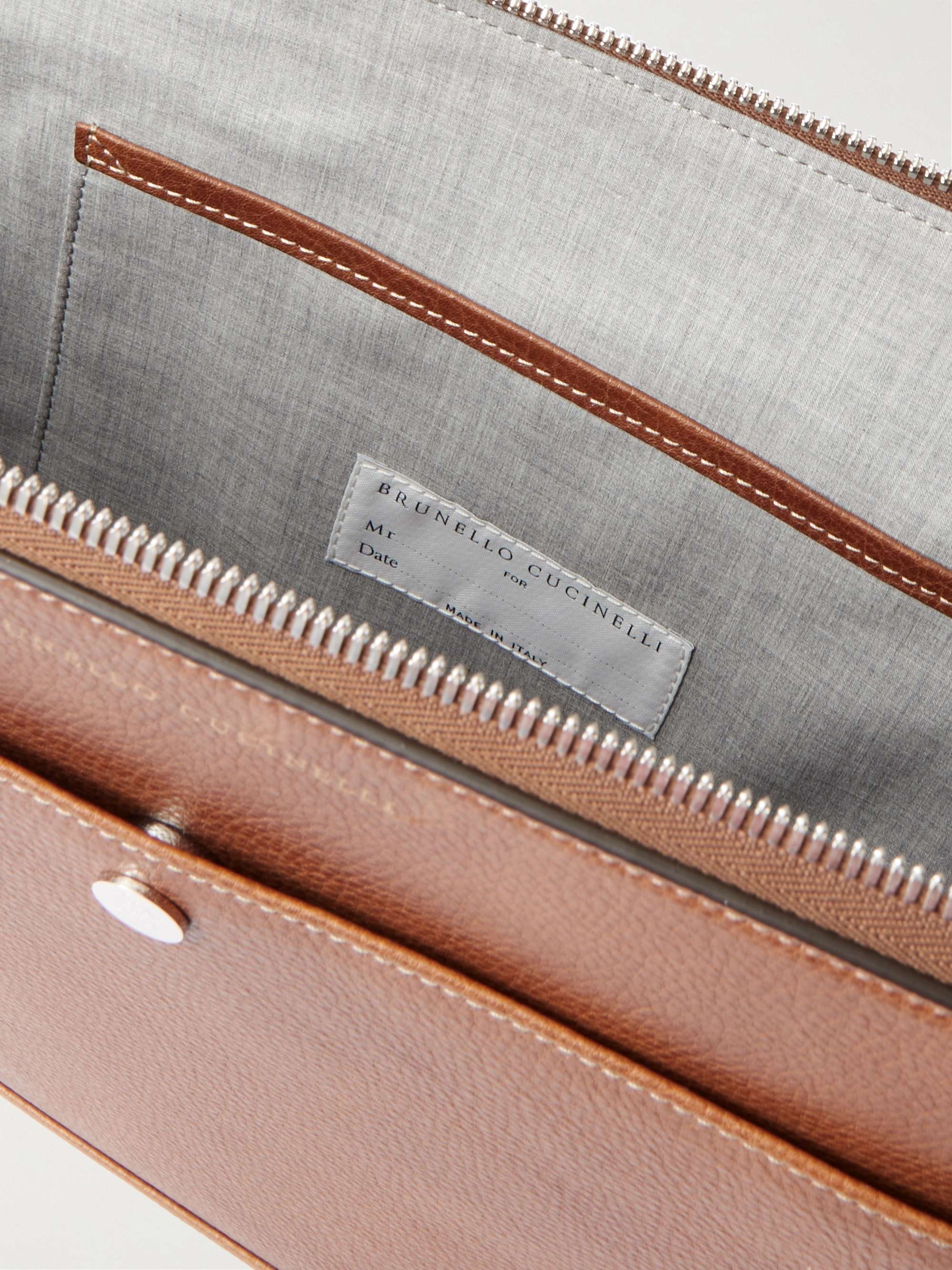 BRUNELLO CUCINELLI Full-Grain Leather Pouch