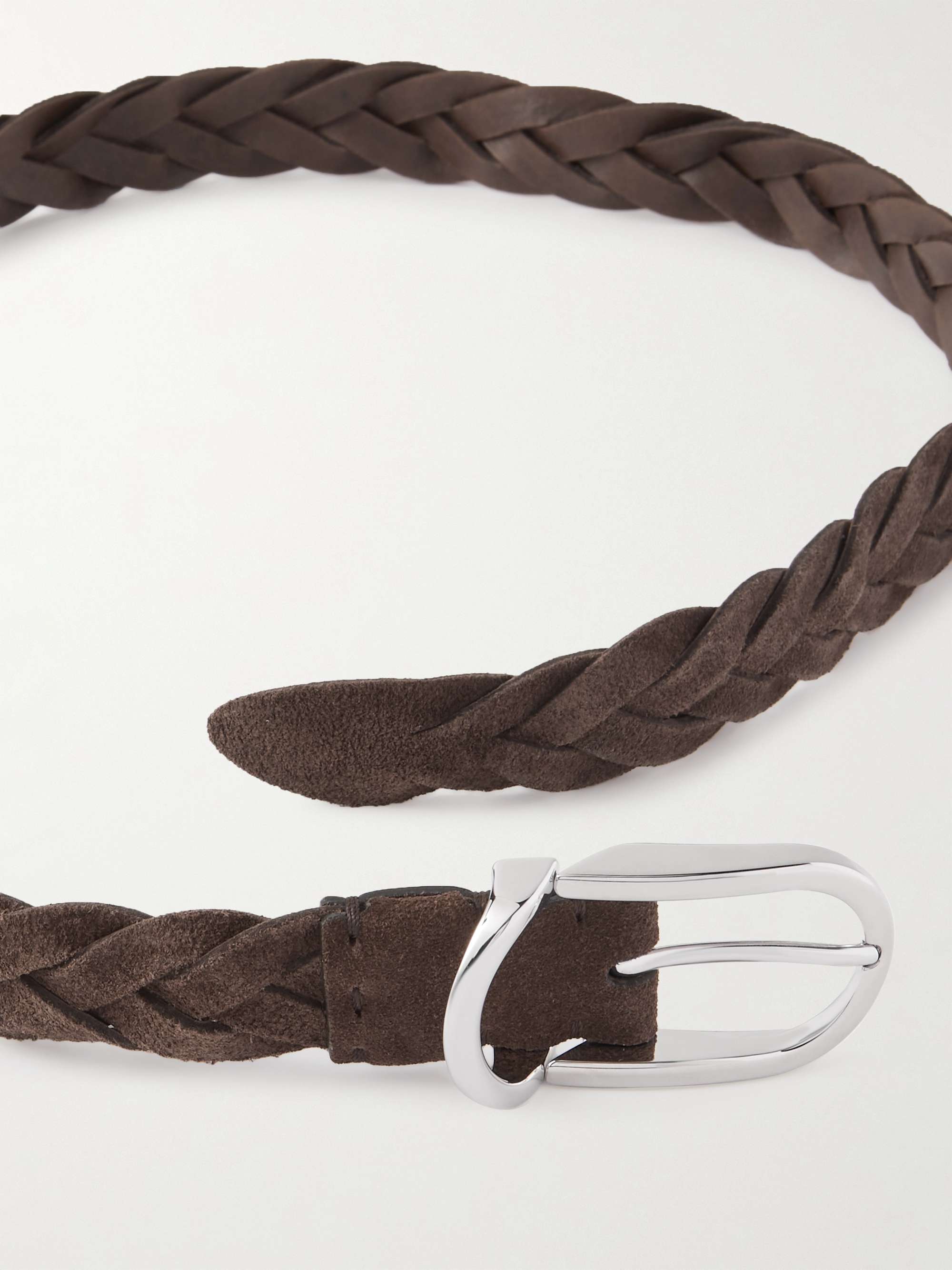 BRUNELLO CUCINELLI 4cm Woven Suede Belt
