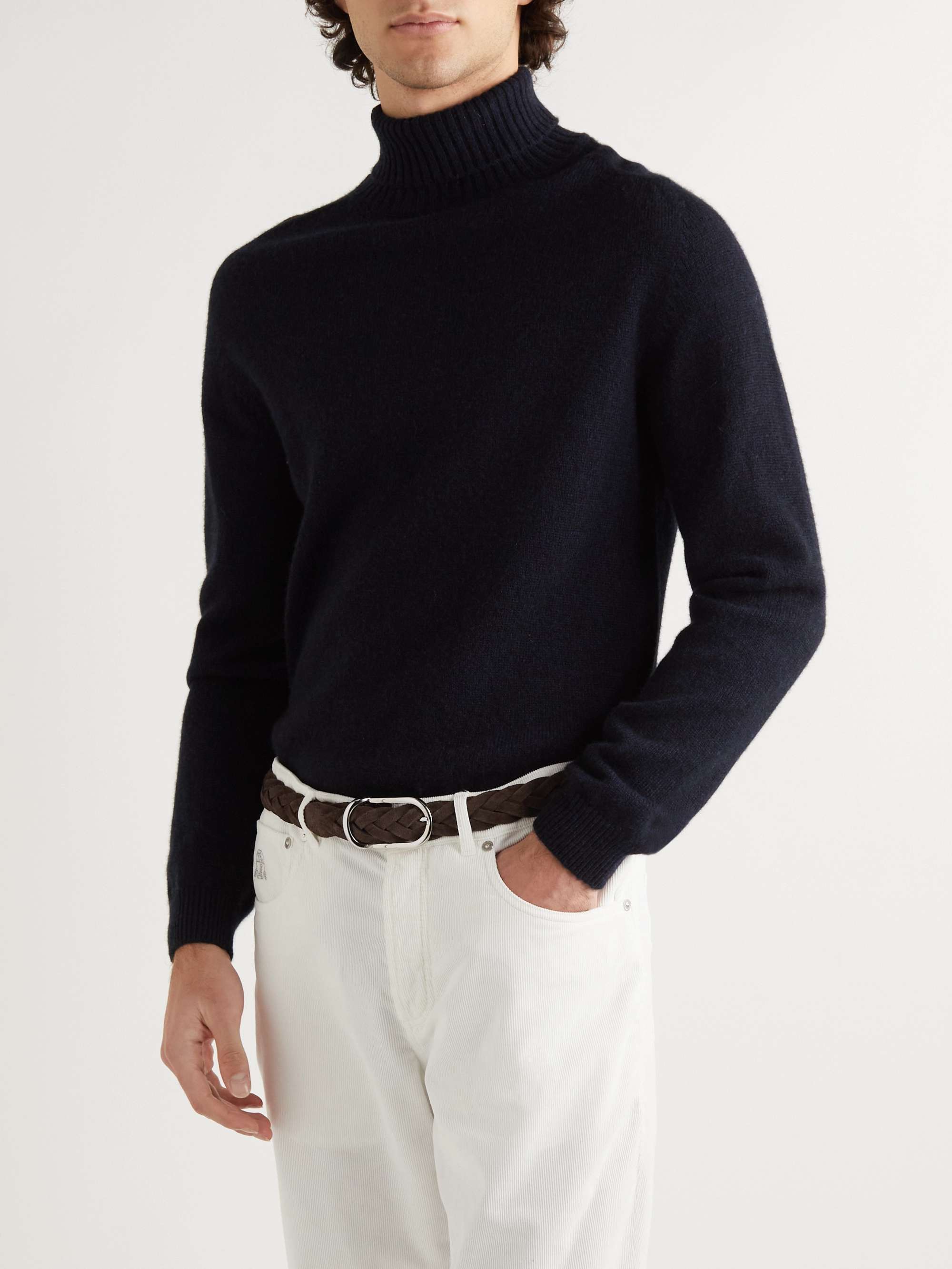 BRUNELLO CUCINELLI 4cm Woven Suede Belt