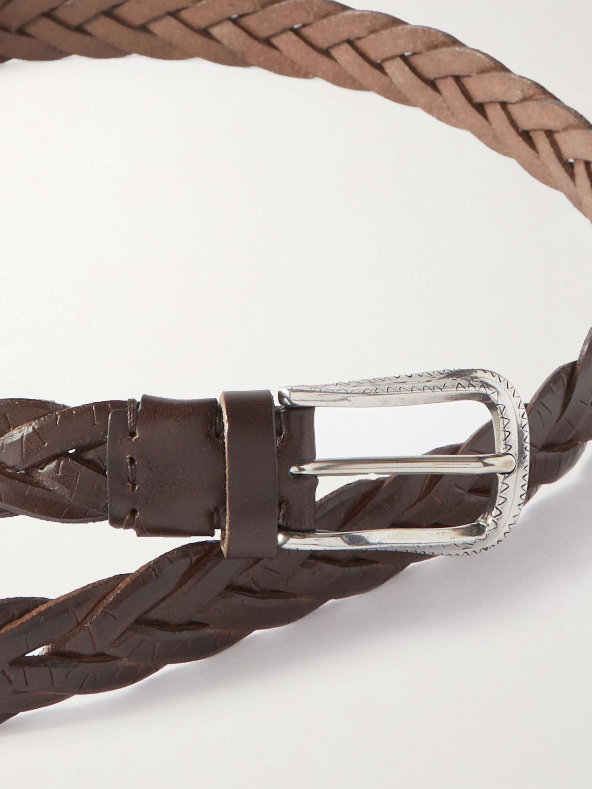 BRUNELLO CUCINELLI 3cm Woven Leather Belt