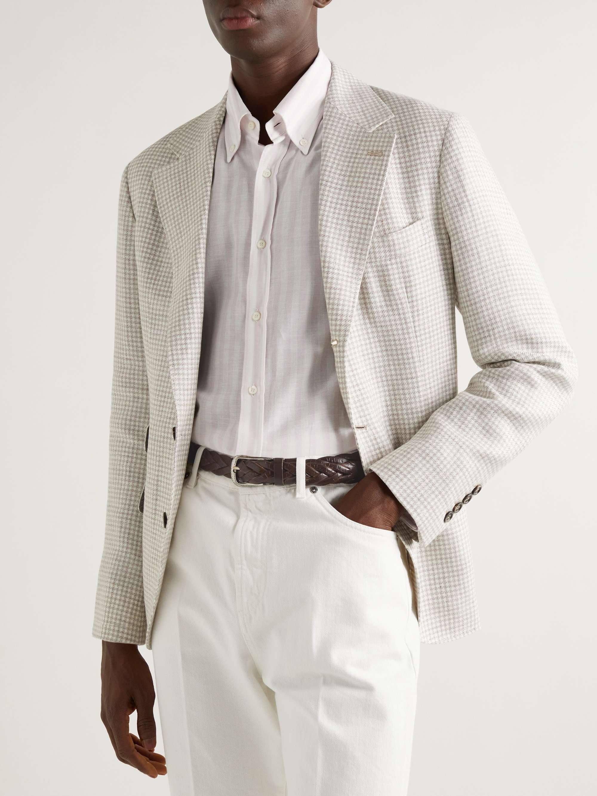 BRUNELLO CUCINELLI 3cm Woven Leather Belt