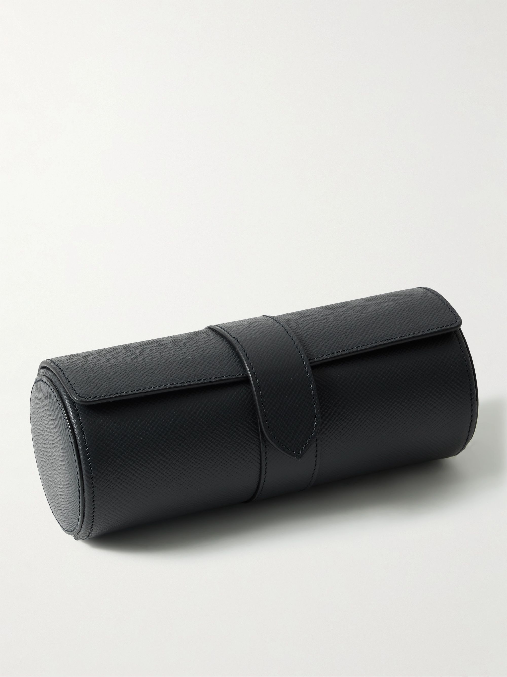 SMYTHSON Panama Cross-Grain Leather Watch Roll