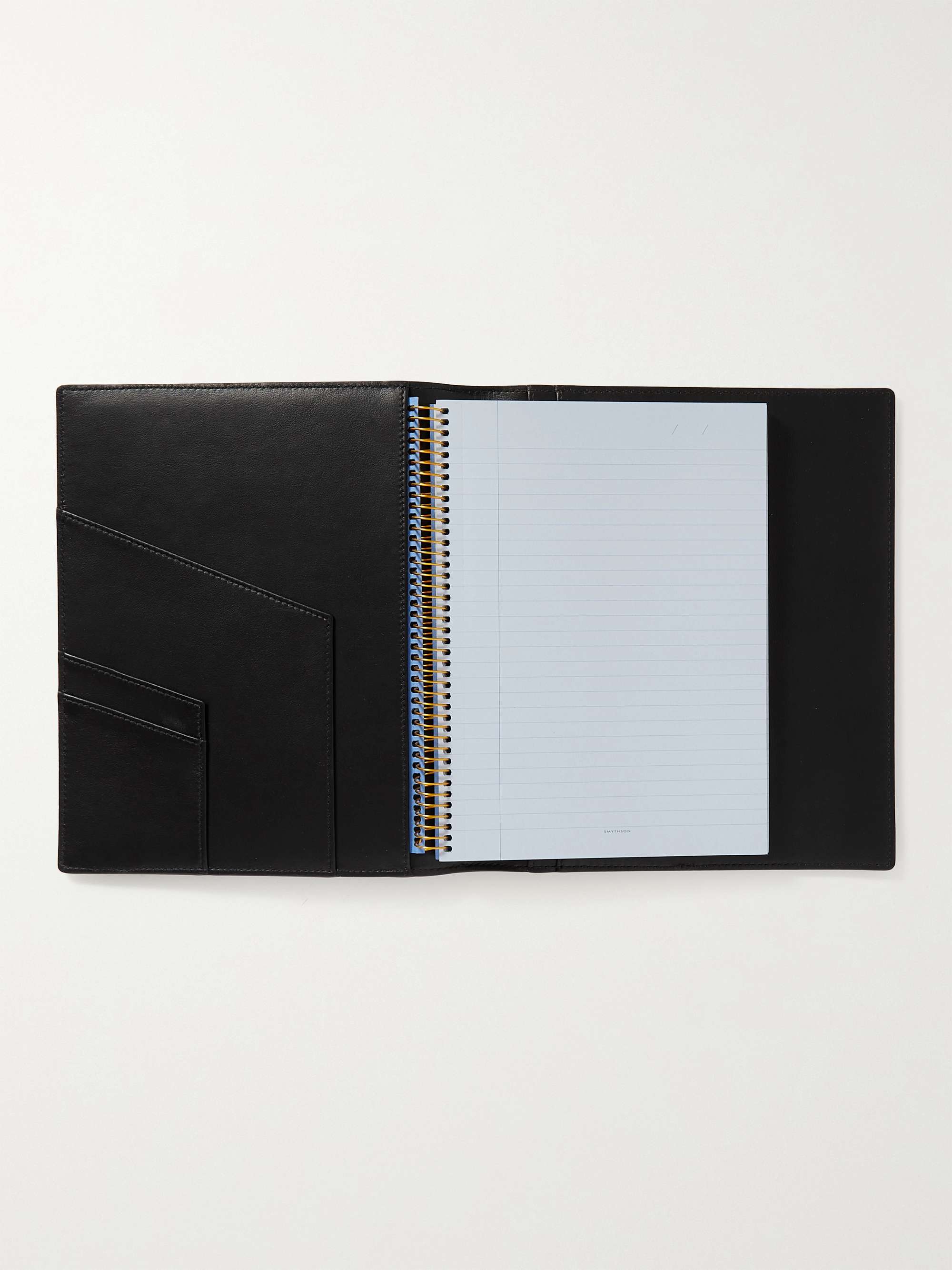 SMYTHSON A5 Panama Cross-Grain Leather Writing Folder and Notebook