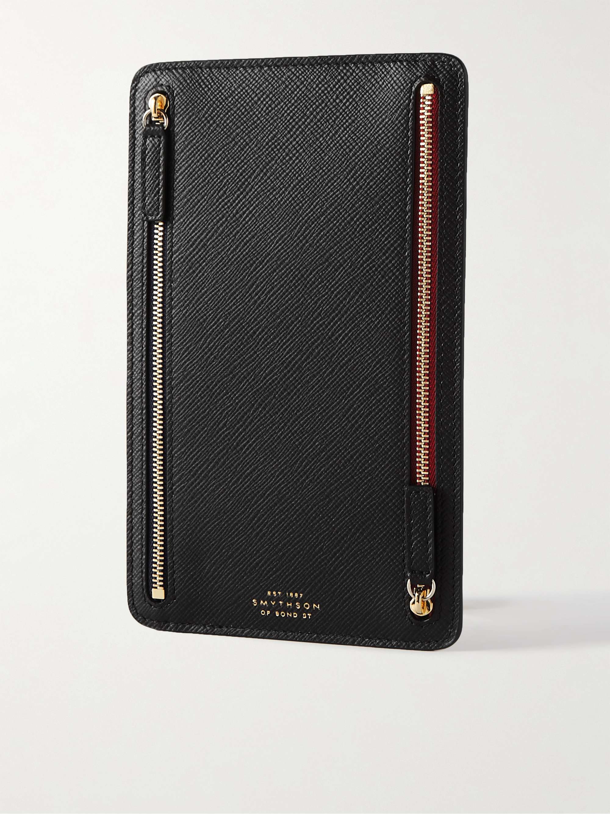 SMYTHSON Panama Cross-Grain Leather Pouch