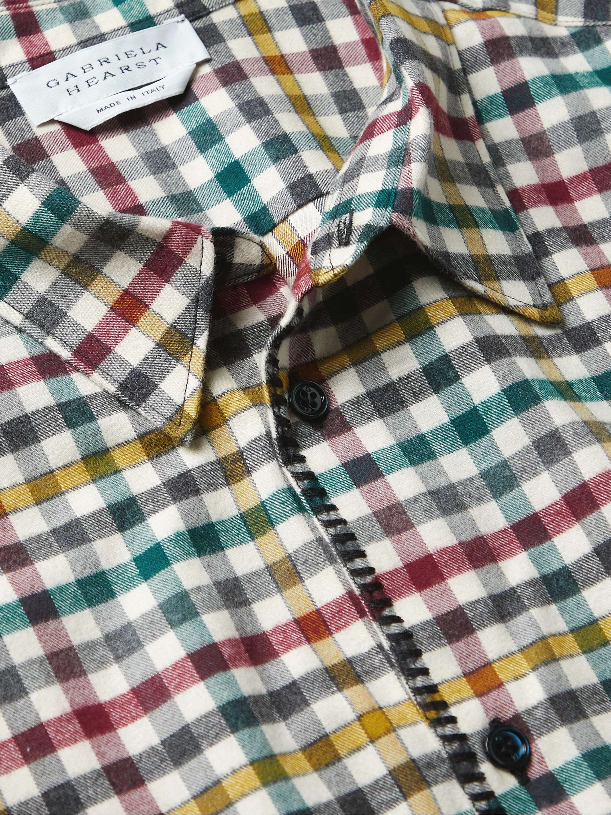 GABRIELA HEARST Quevedo Checked Brushed-Cotton Shirt