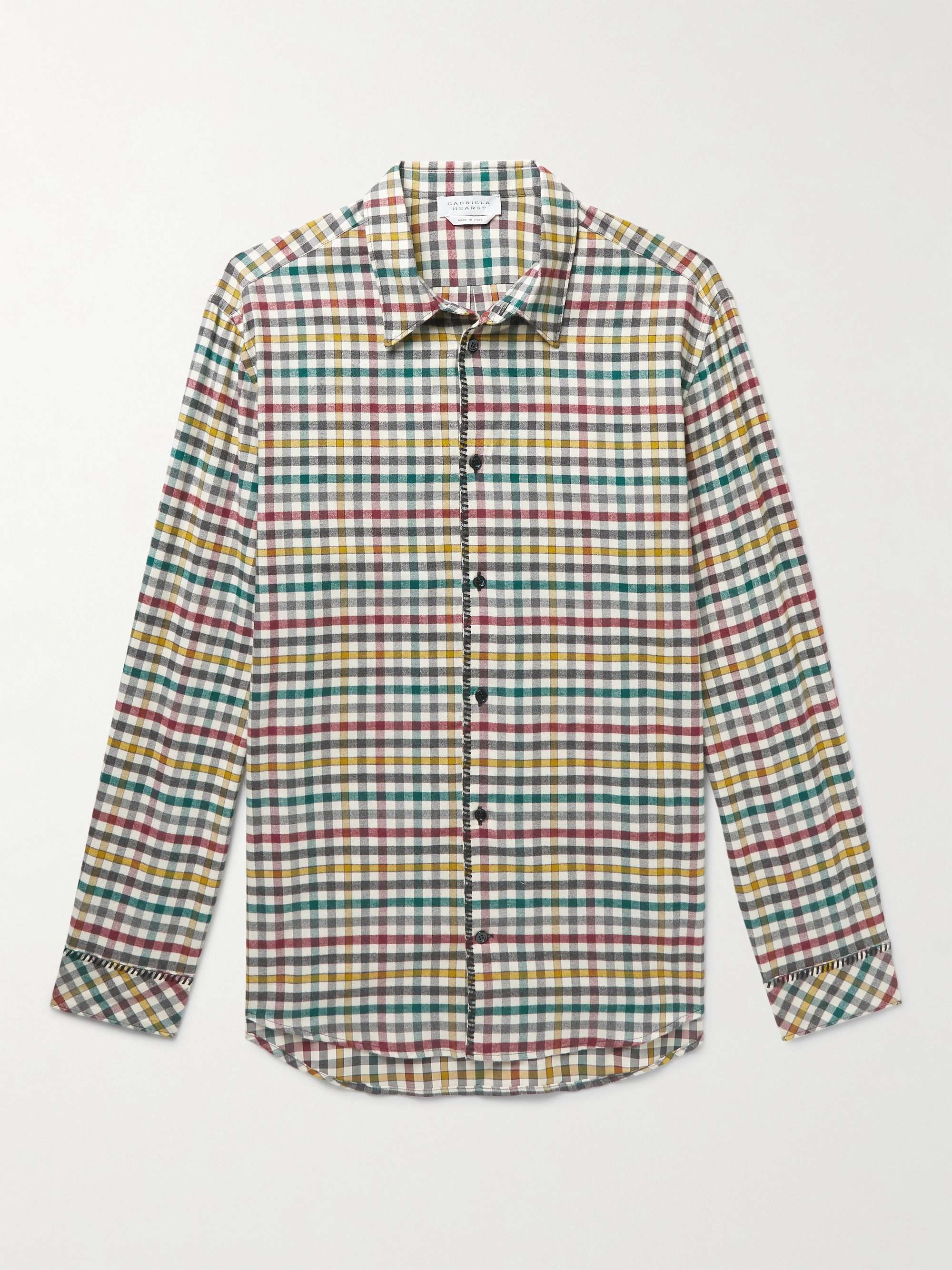 GABRIELA HEARST Quevedo Checked Brushed-Cotton Shirt